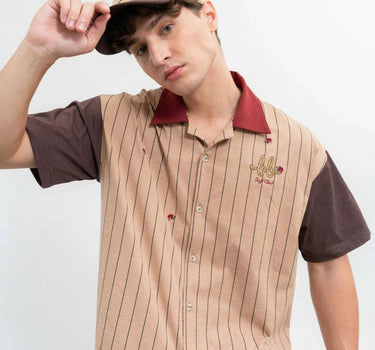 CAMP Men Hawaii Shirt  ( White Stripe/Sky Blue )