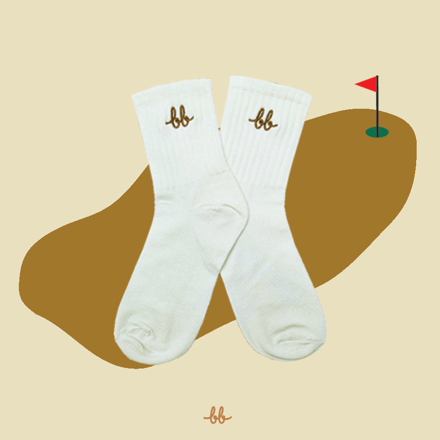 Basic Socks ( Cream - Brown)