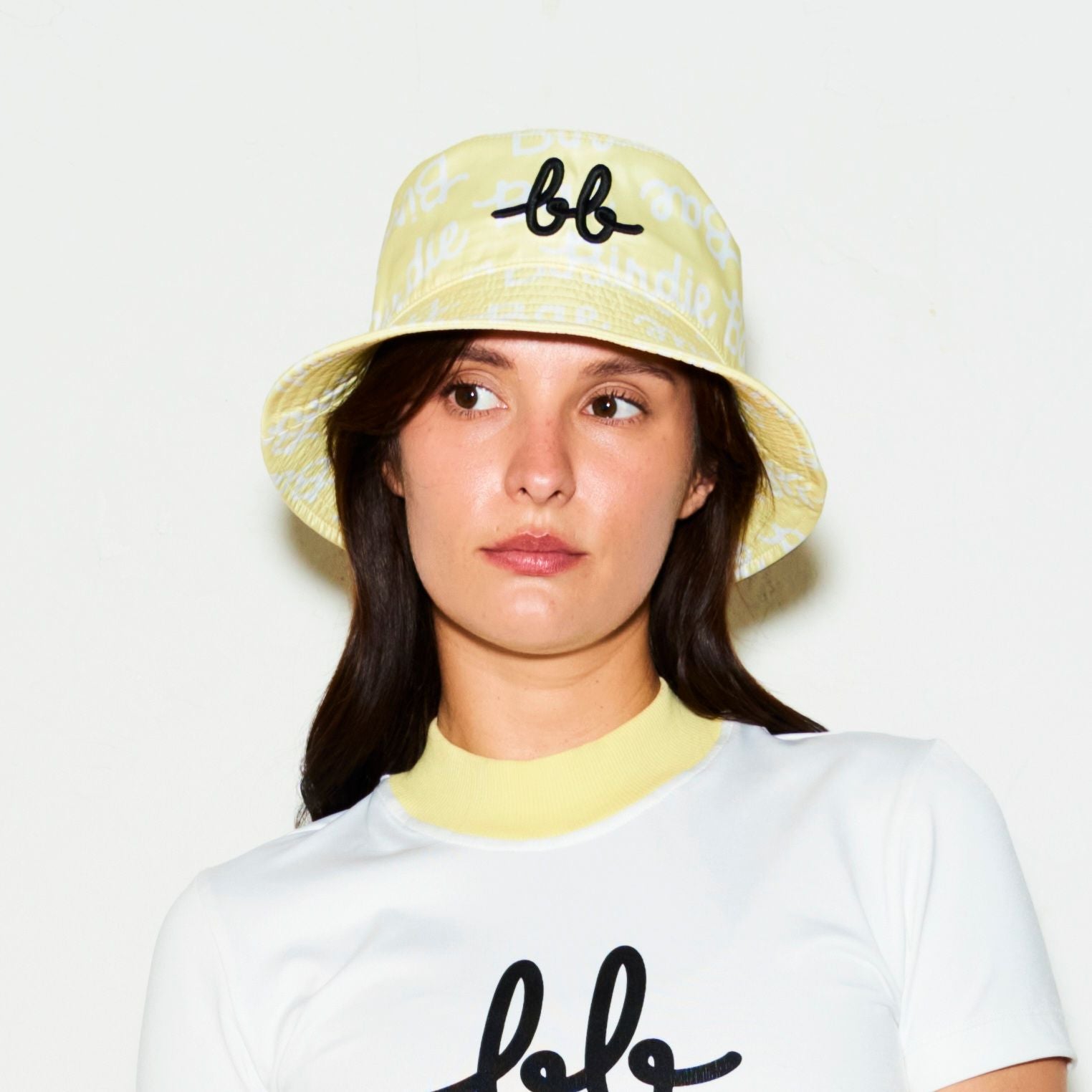 Lightweight Bucket Hat with BB Print  (Soft Yellow)
