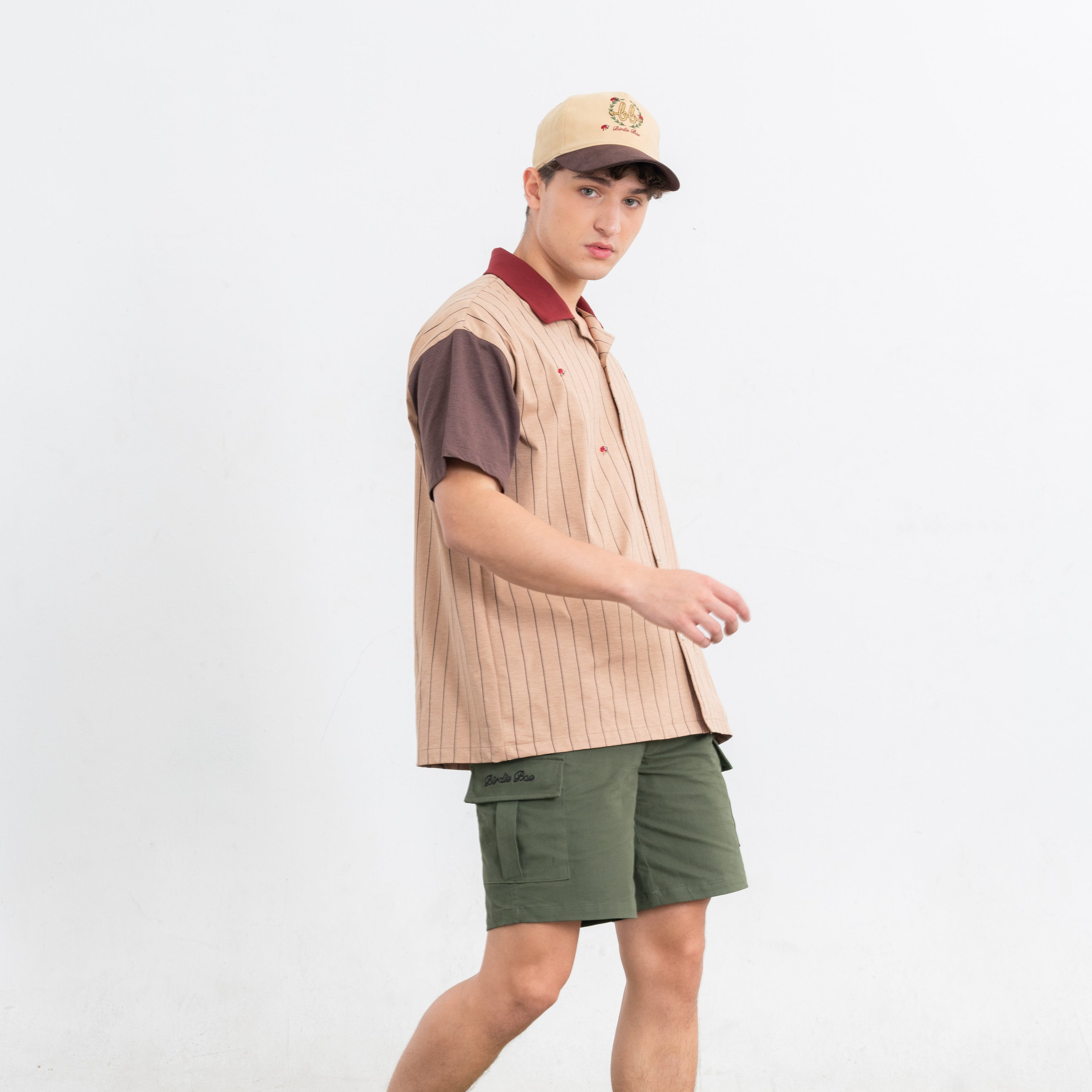 CAMP Men Hawaii Shirt  ( Brown Stripe/Choccolate )