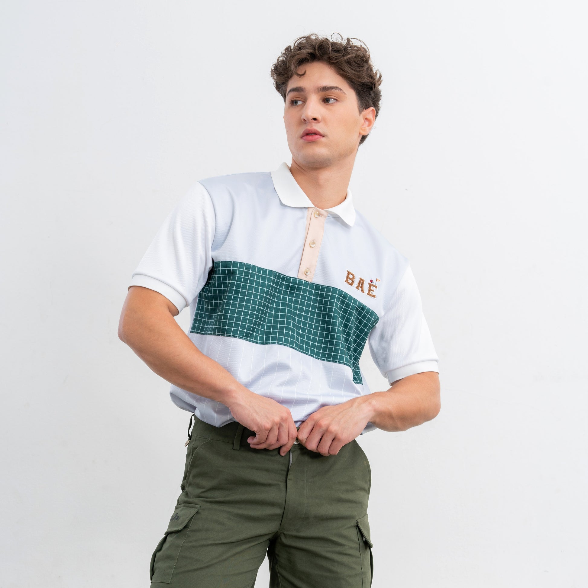 COURT Men Polo (Grey Stripe)