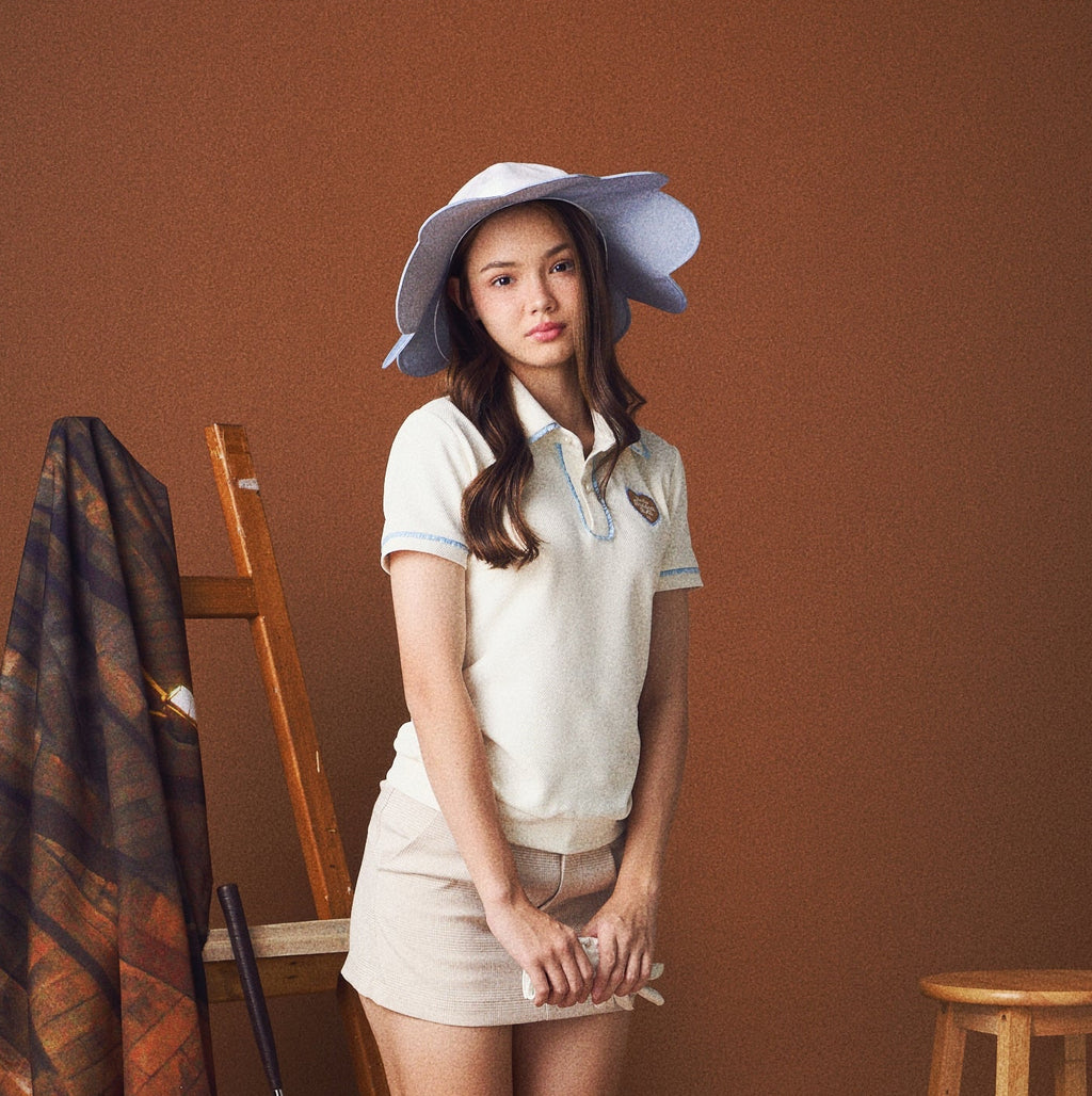 DAISY Scallop Hat - Cotton Blue