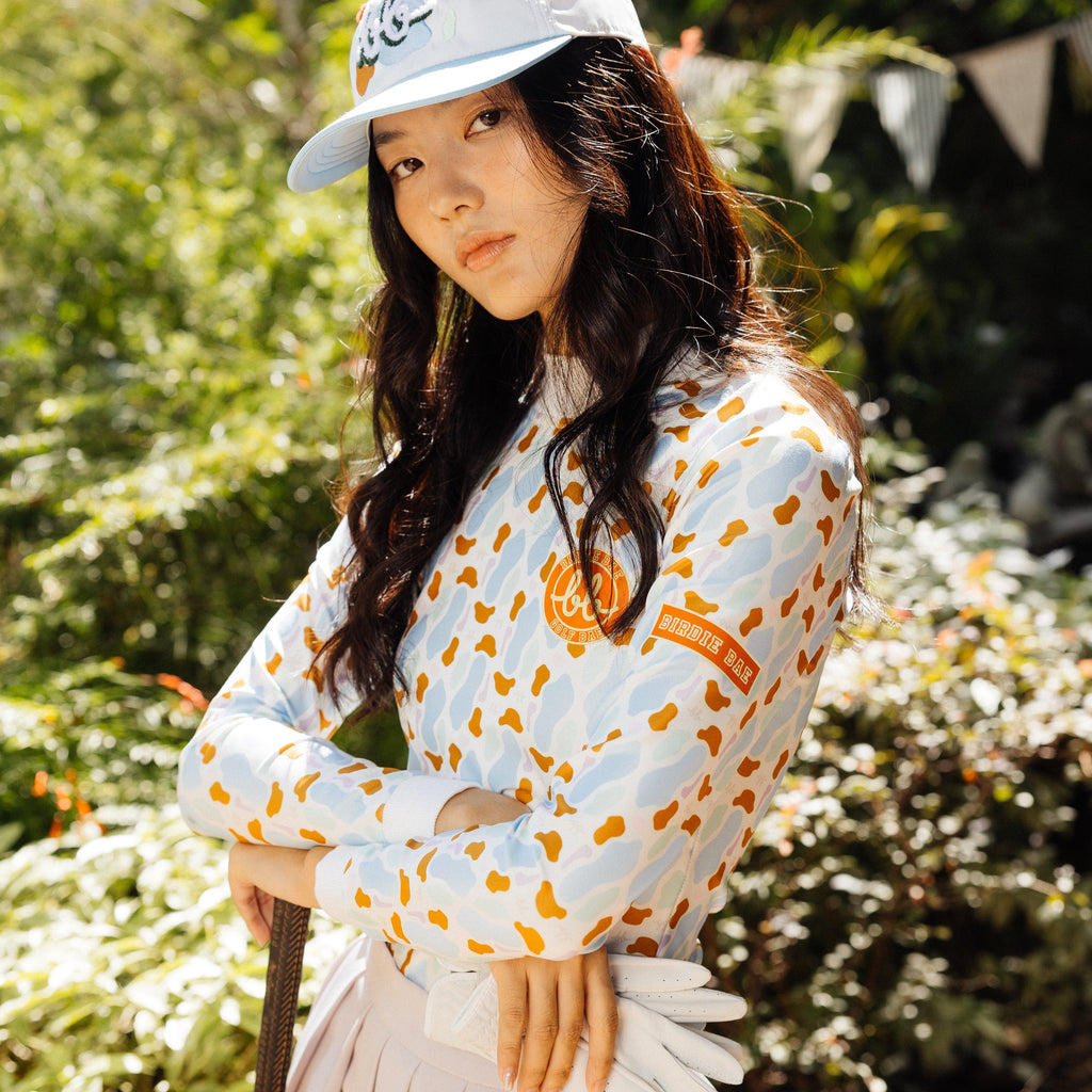 Long Sleeve Bunker Top - เสื้อแขนยาว คอสูง ลายบังเกอร์ (White)