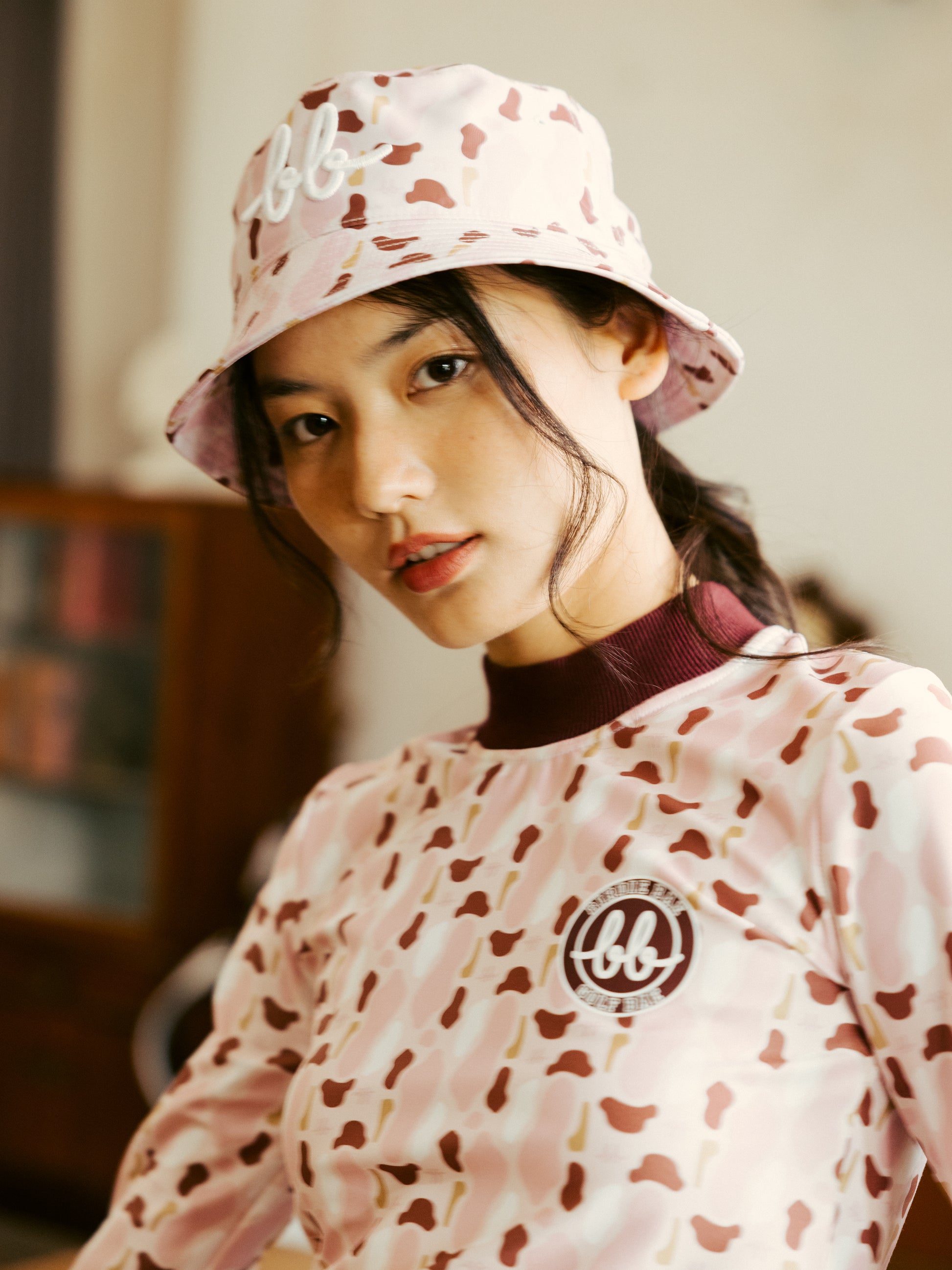 BUNKER Printed Bucket Hat Unisex ( Pink )