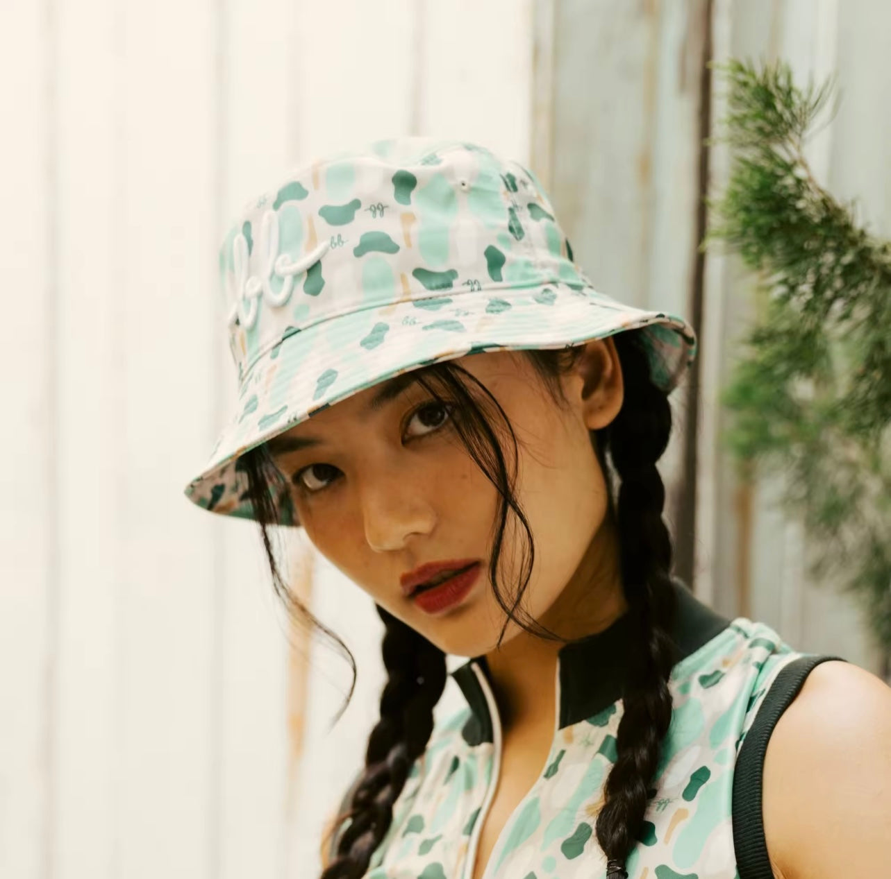 BUNKER Printed Bucket Hat Unisex ( Green )