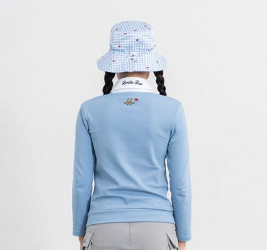NERDY Women Oxford Cotton Polo ( Wedgewood Blue/White )