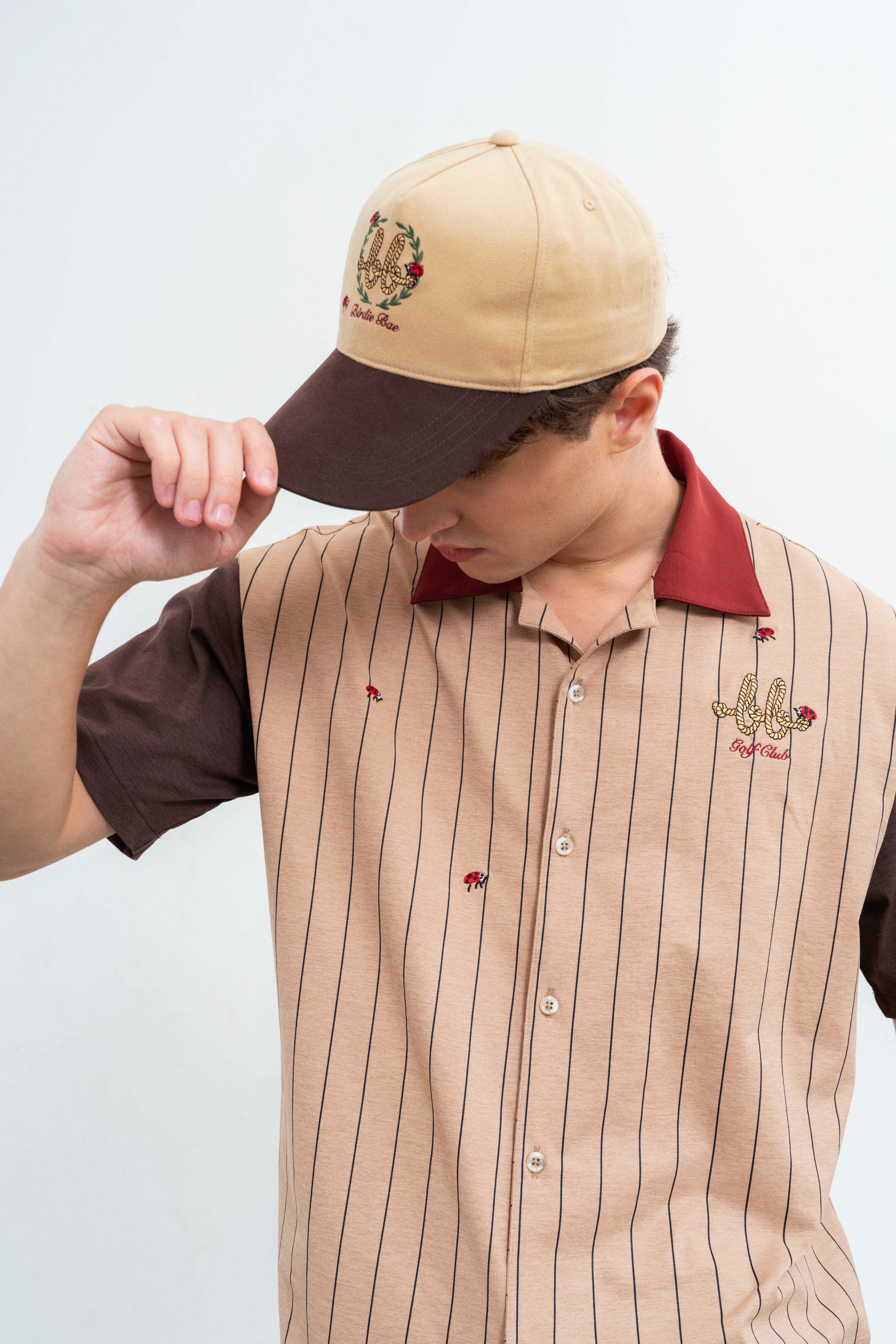 CAMP Men Hawaii Shirt  ( Brown Stripe/Choccolate )