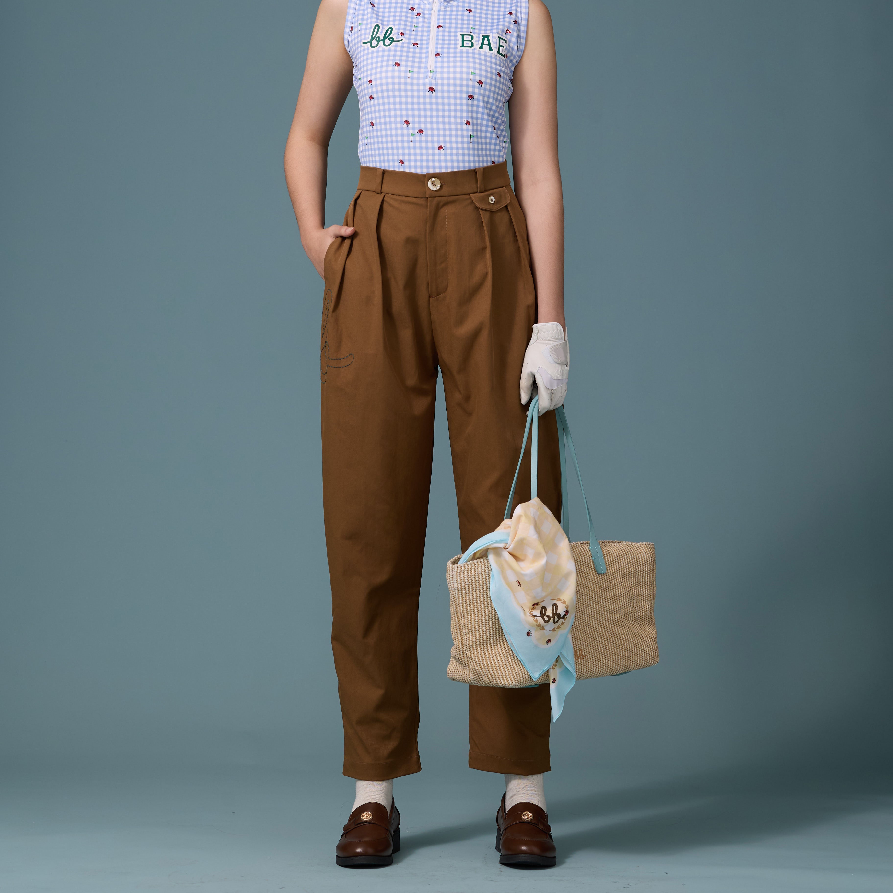SUNNY Raffia Tote with Mini Trunk กระเป๋าโท้ทสะพาย พร้อมกระเป๋าลูก สี Dusty Blue/Butter Yellow