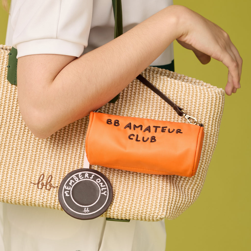 SUNNY Raffia Tote with Mini Trunk กระเป๋าโท้ทสะพาย พร้อมกระเป๋าลูก สี Matcha Green/Orange
