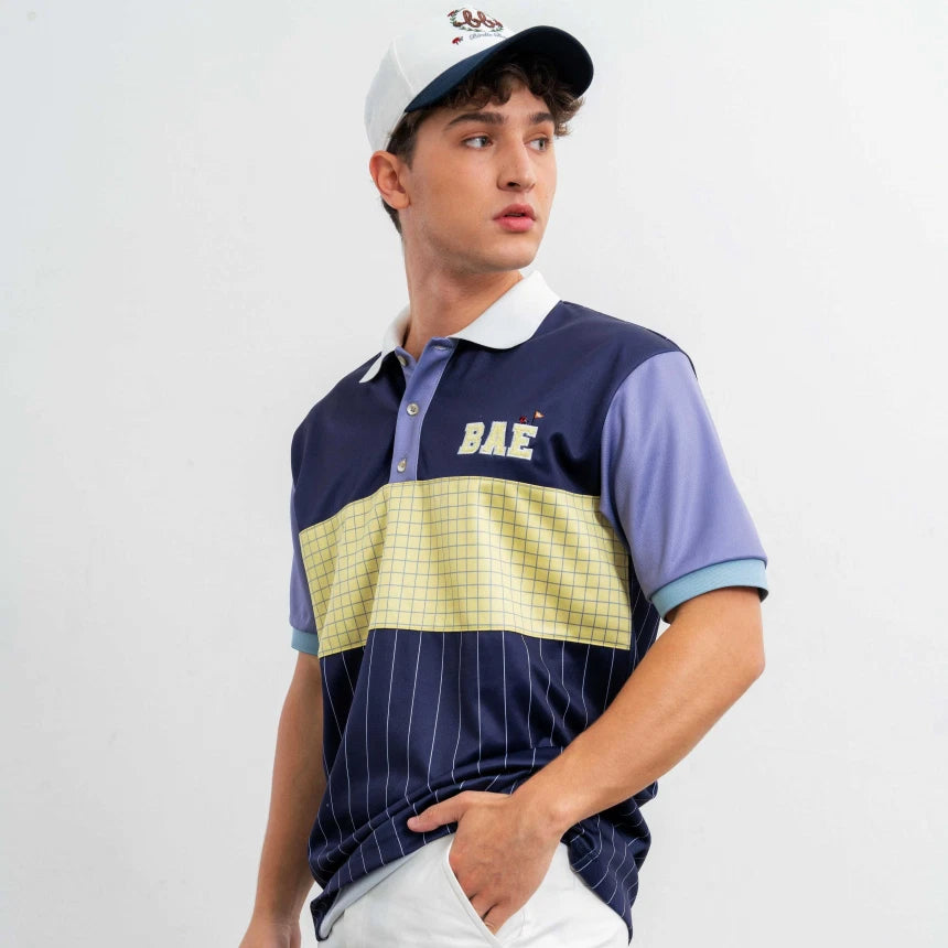 COURT Men Polo (Navy Stripe)