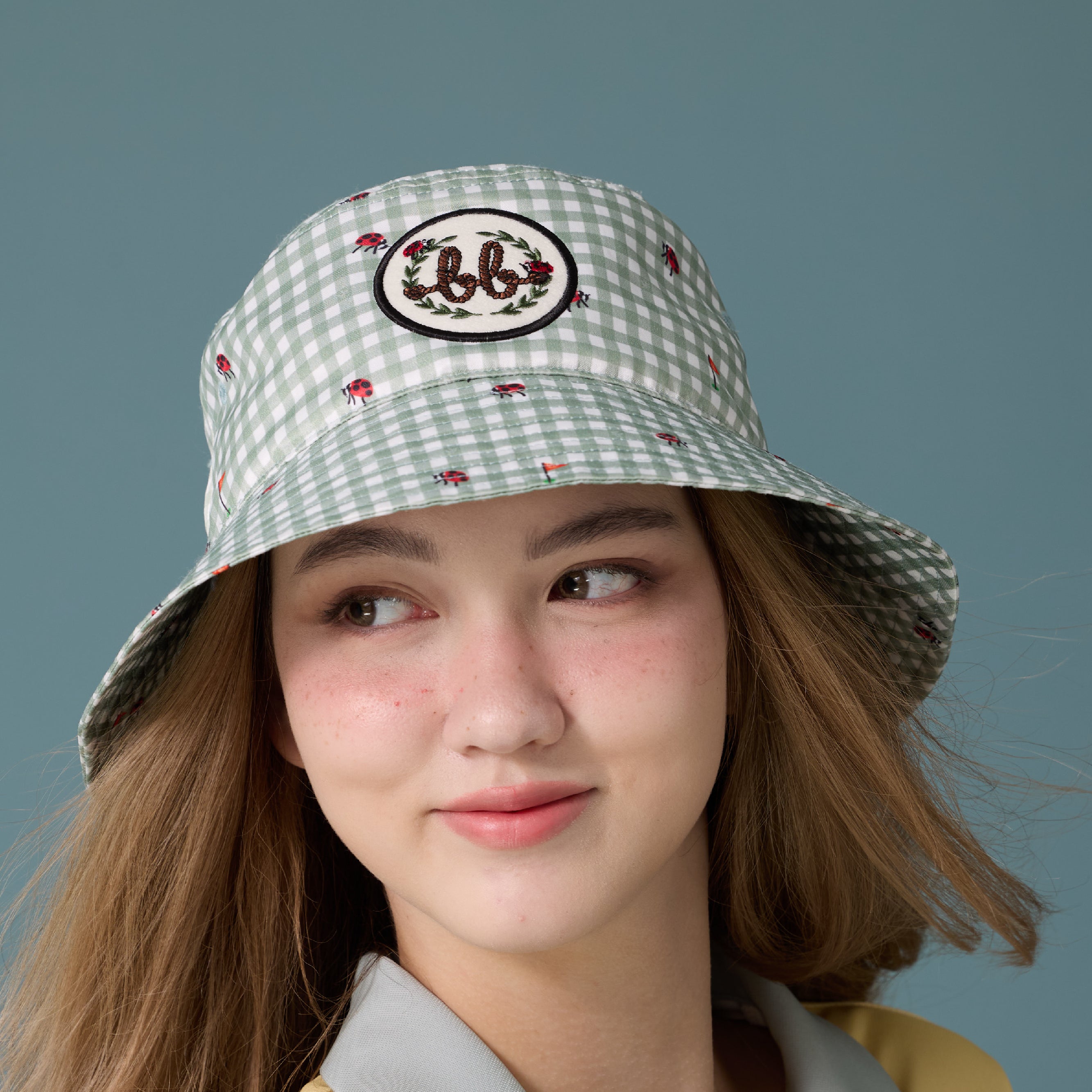 Picnic Gingham Bucket Hat - Grass Green