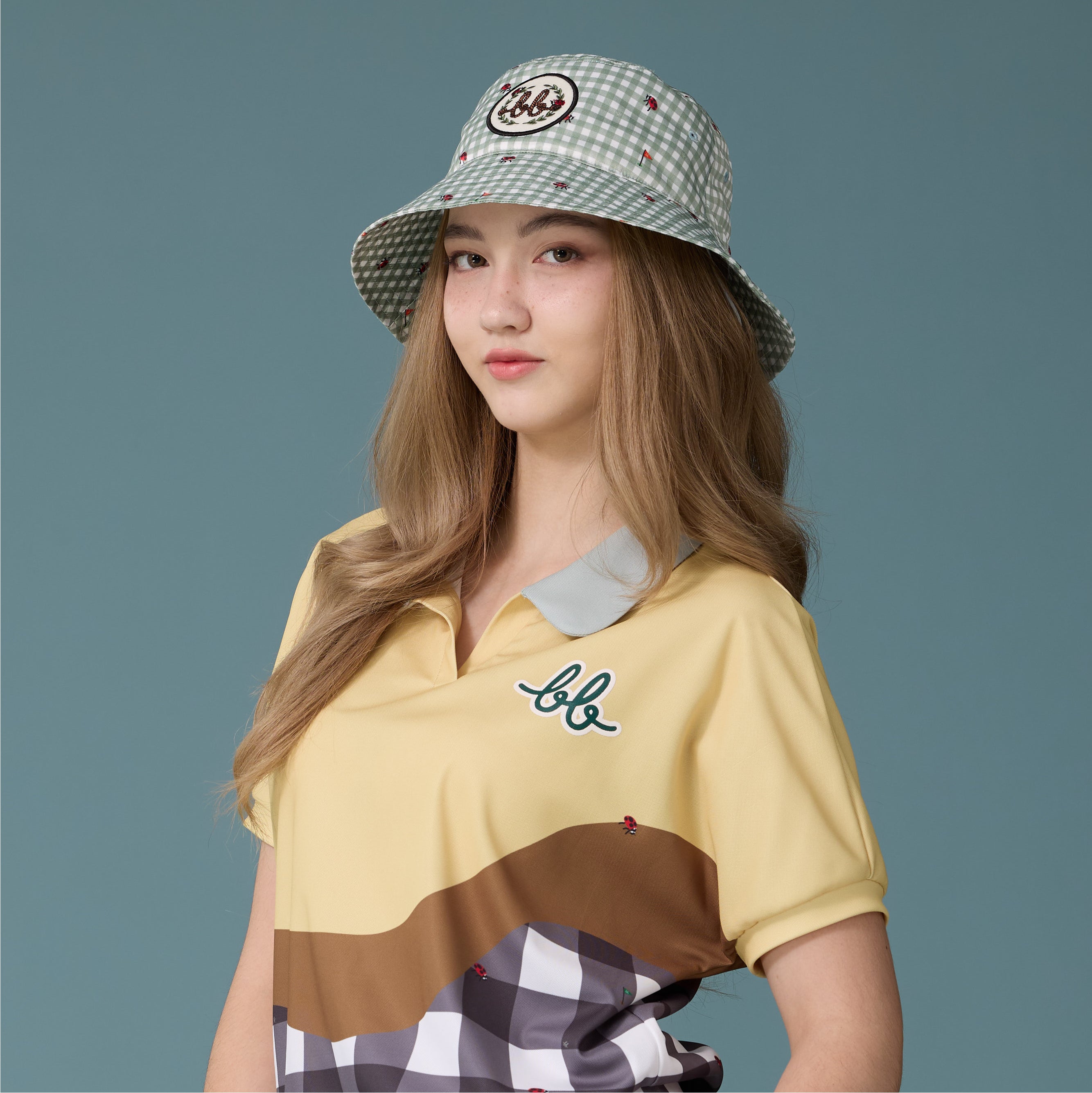 Picnic Gingham Bucket Hat - Grass Green
