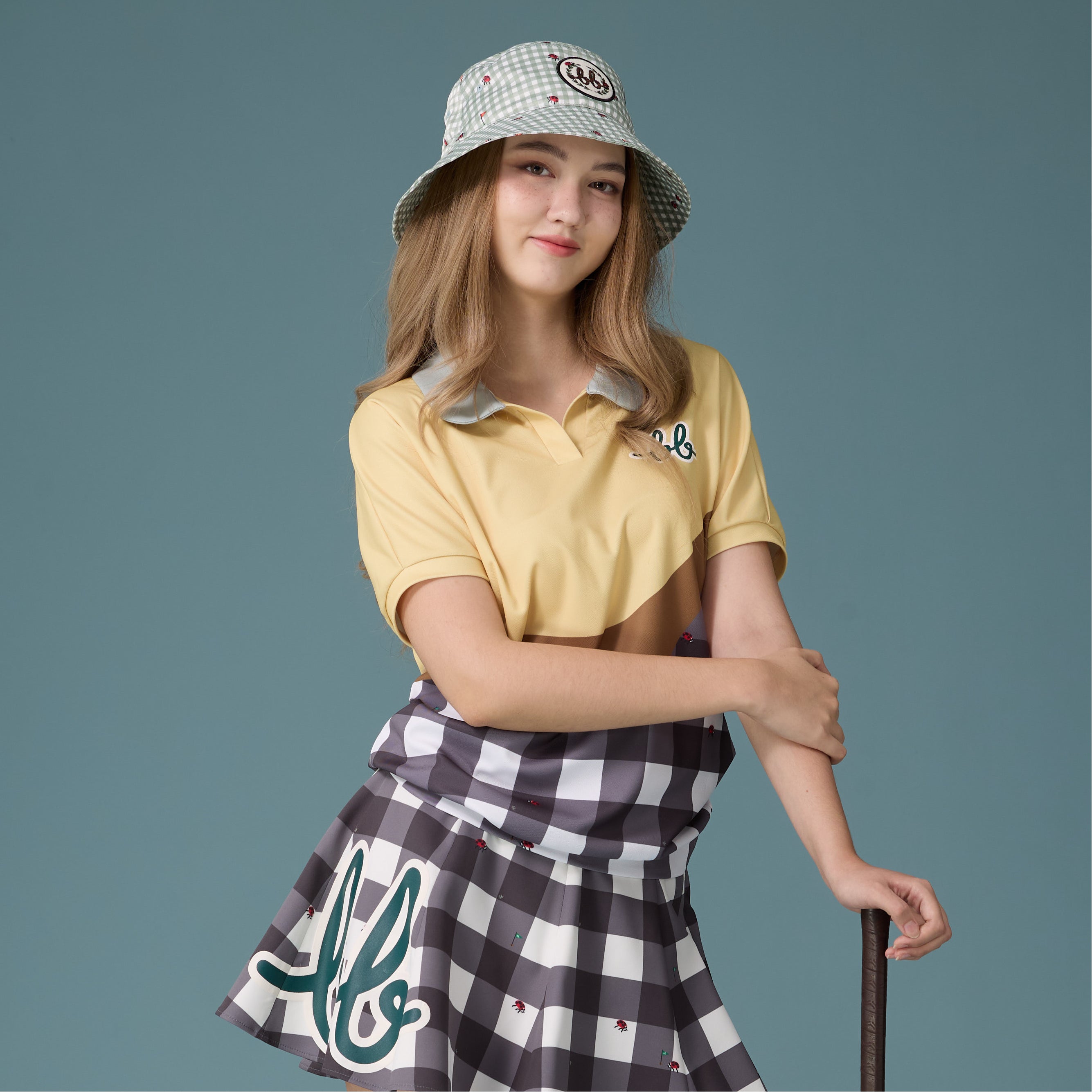 Picnic Gingham Bucket Hat - Grass Green