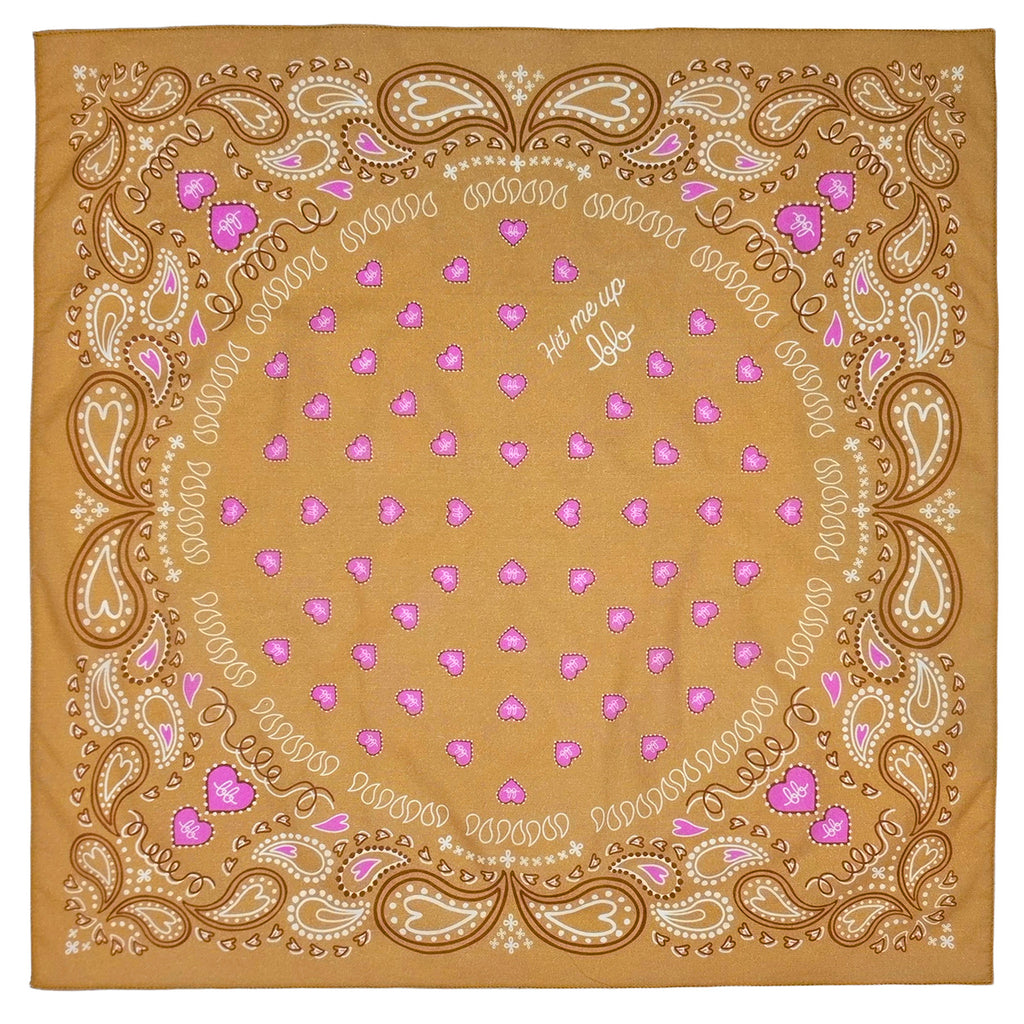 HIT ME UP BB 100% Cotton Bandana - Boba Brown
