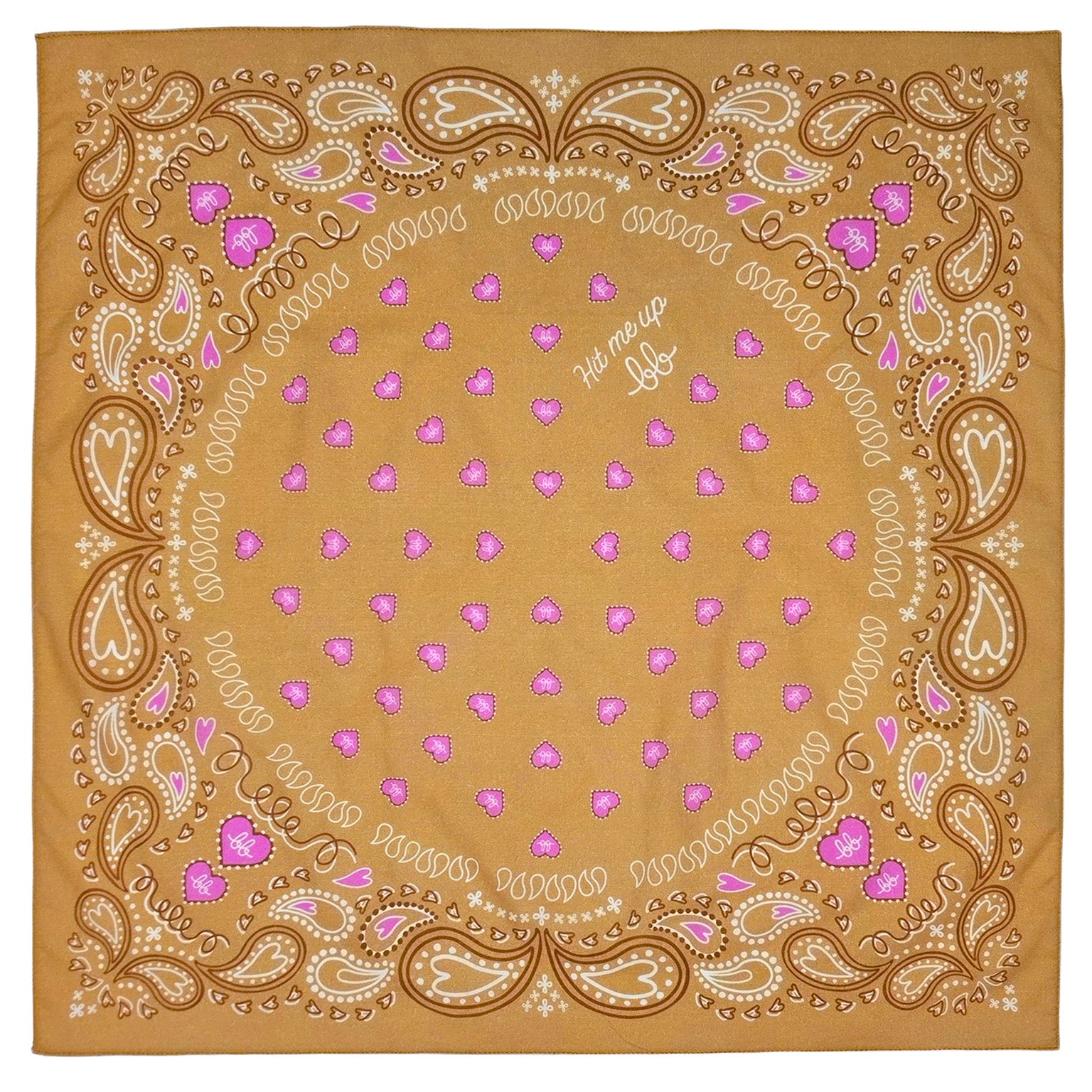 HIT ME UP BB 100% Cotton Bandana - Boba Brown