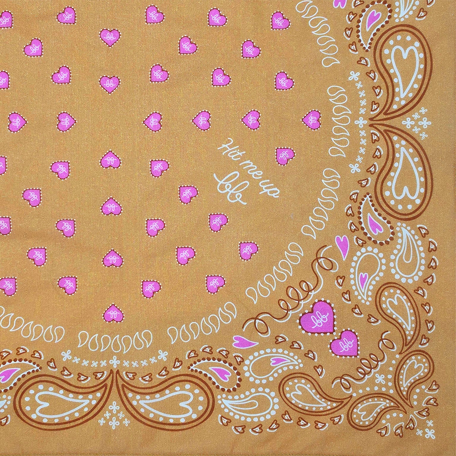 HIT ME UP BB 100% Cotton Bandana - Boba Brown