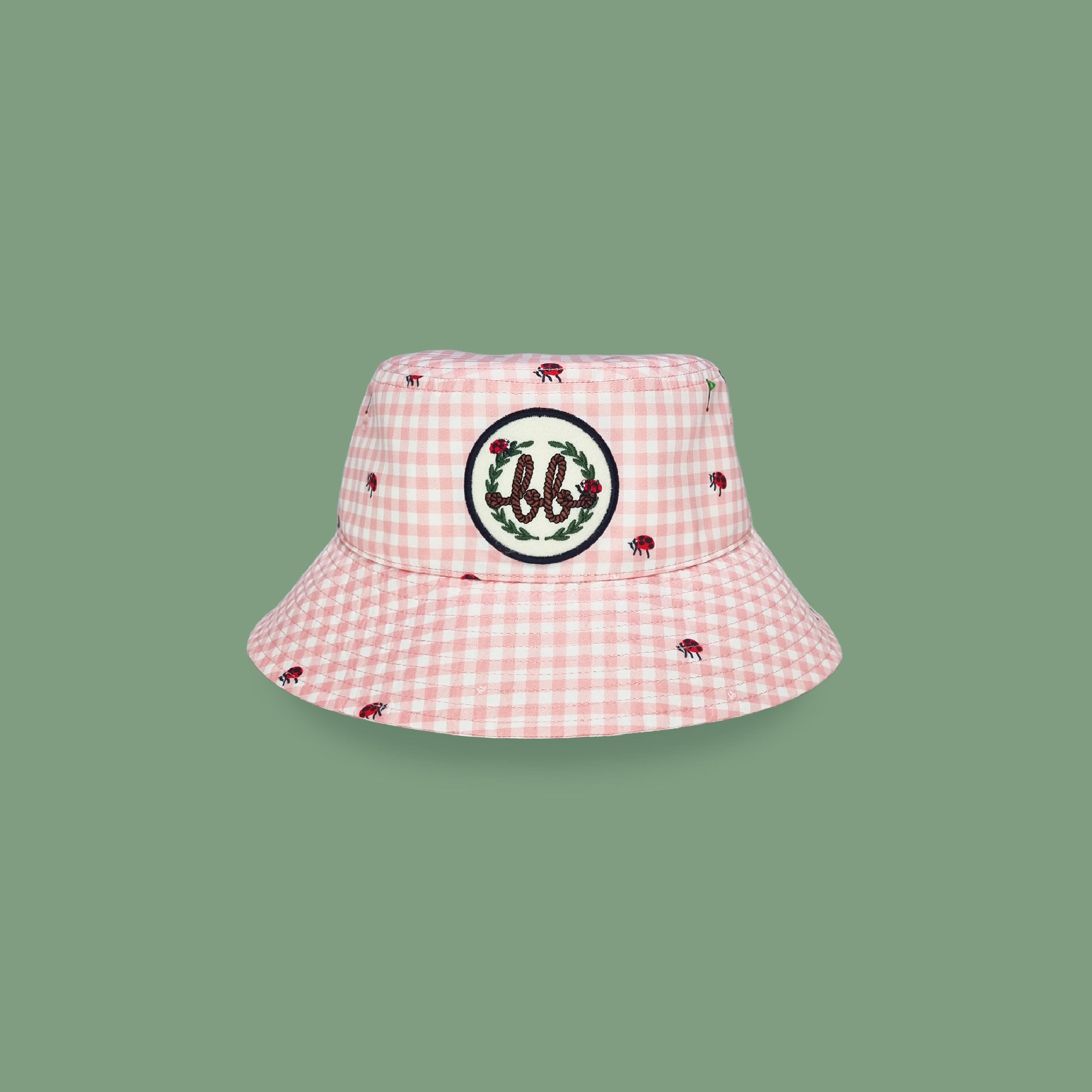 Picnic Gingham Bucket Hat - Peachy Pink