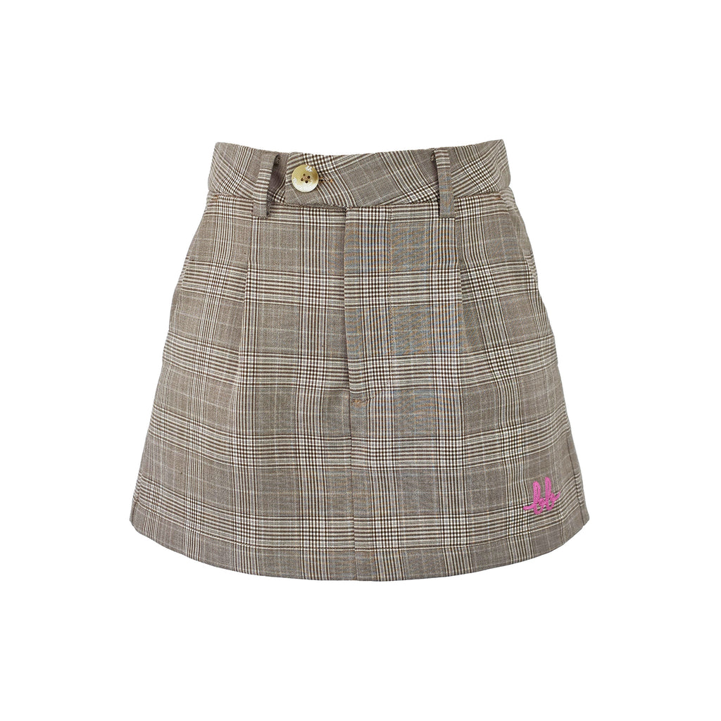 FORMAL Plaid Skort สี Portobello Brown