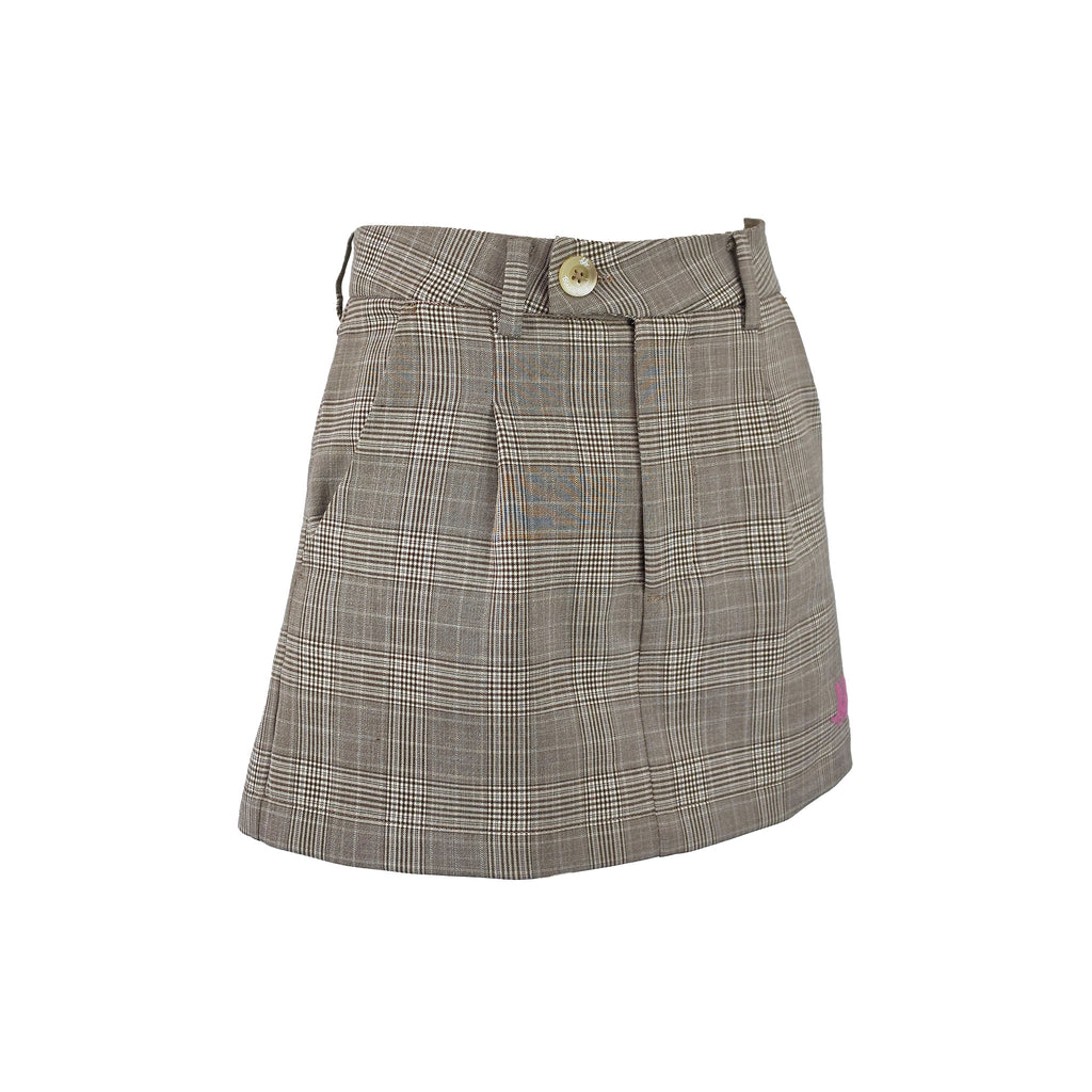 FORMAL Plaid Skort สี Portobello Brown