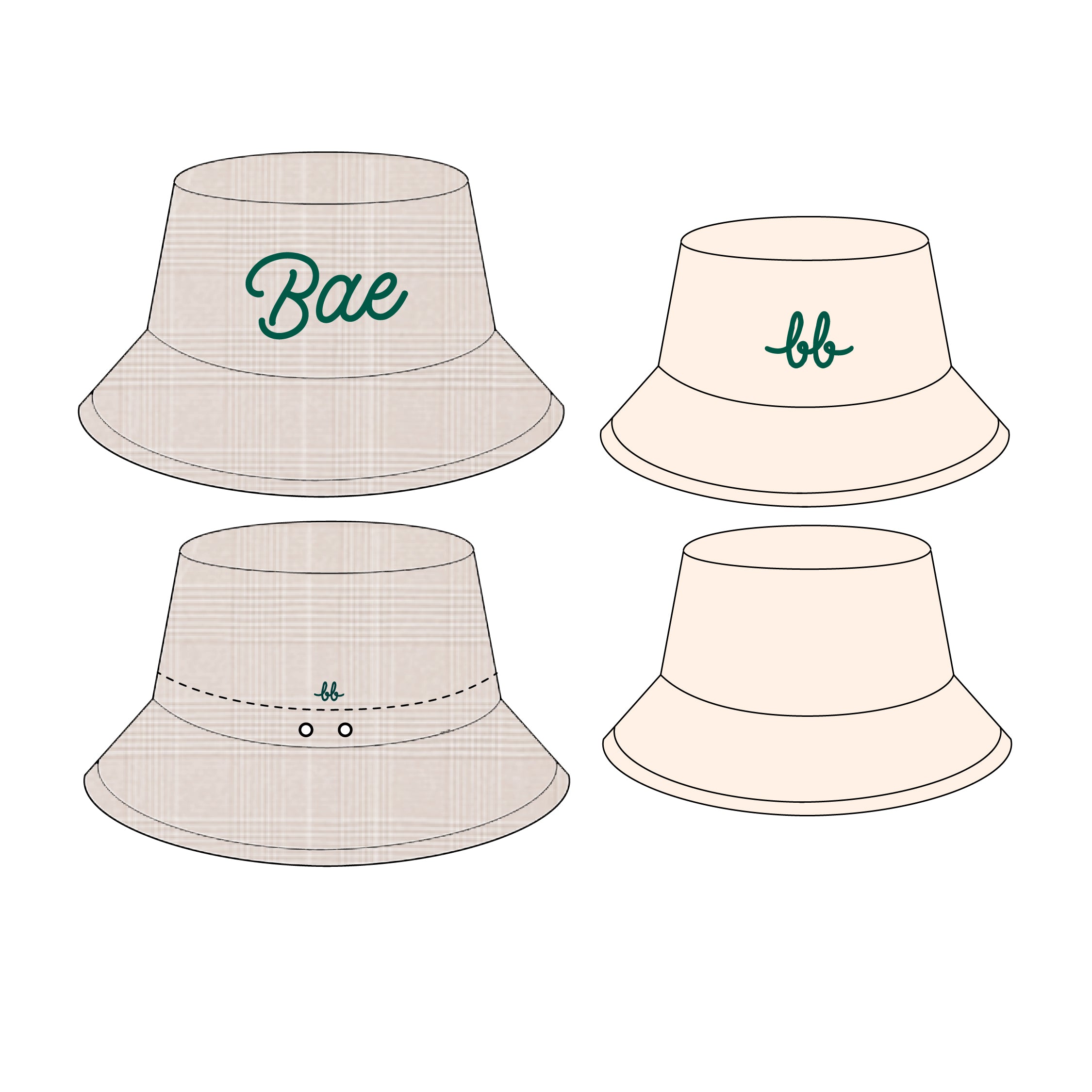 BAE Reversible Bucket Hat - Oatmeal