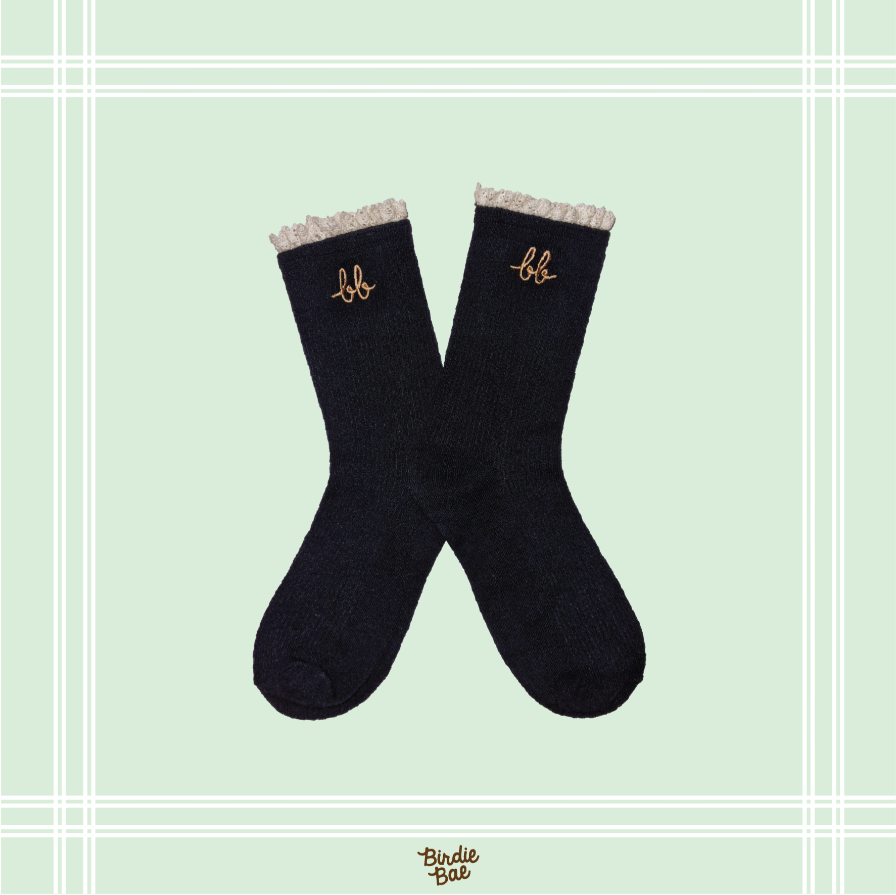 FRILL Women Crew Socks ( Ebony )