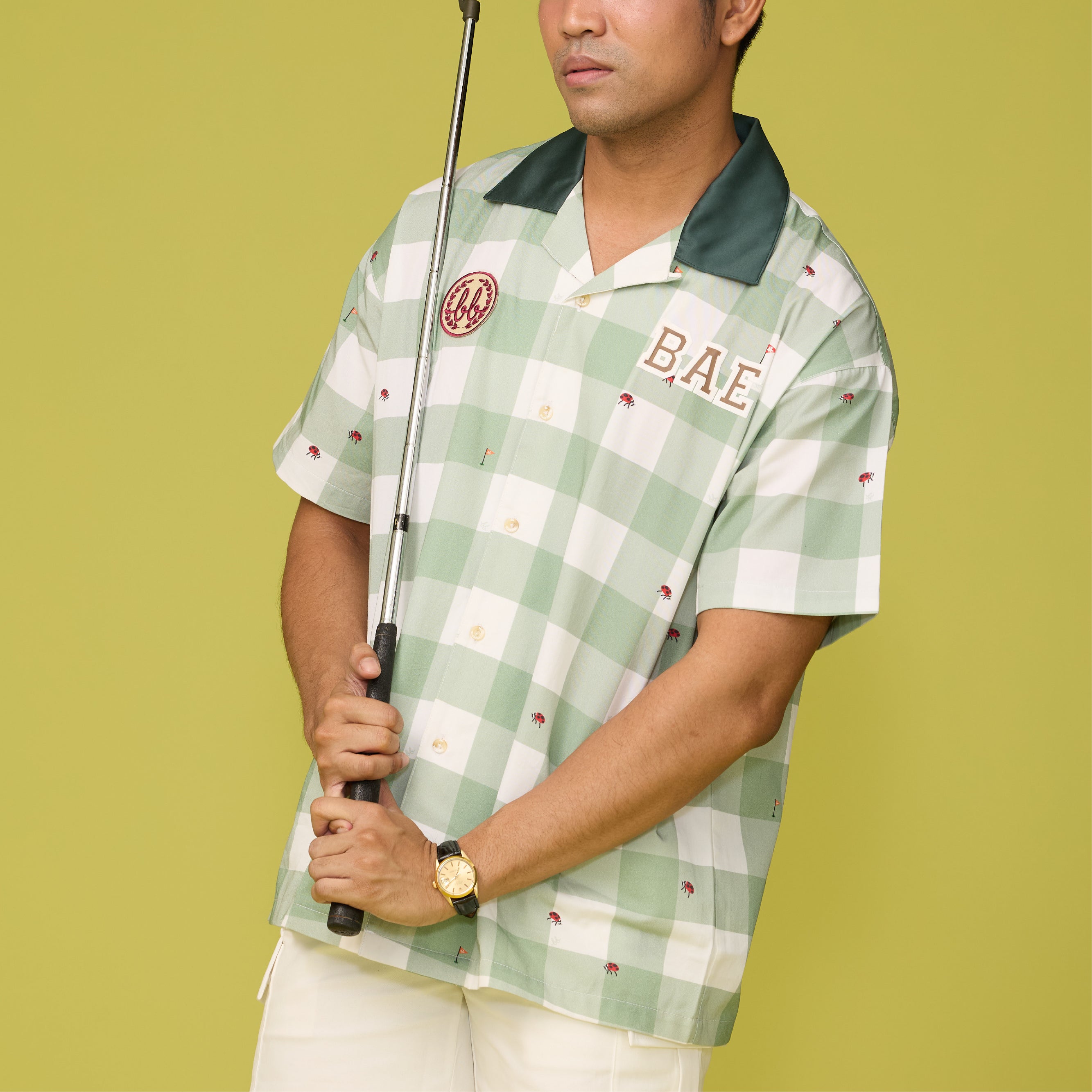Men Cotton Hawaii Shirt - Pistachio Green