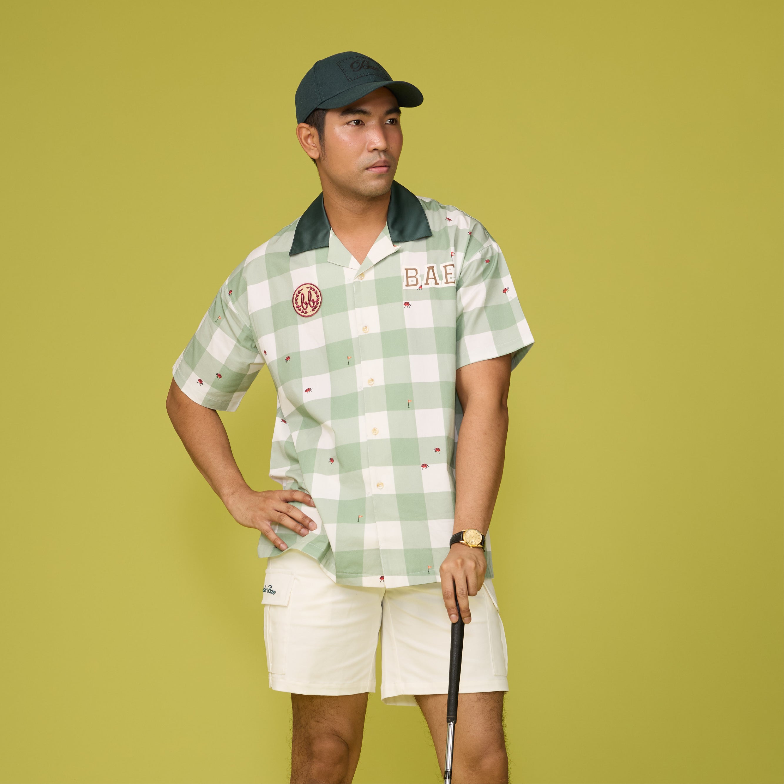 Men Cotton Hawaii Shirt - Pistachio Green