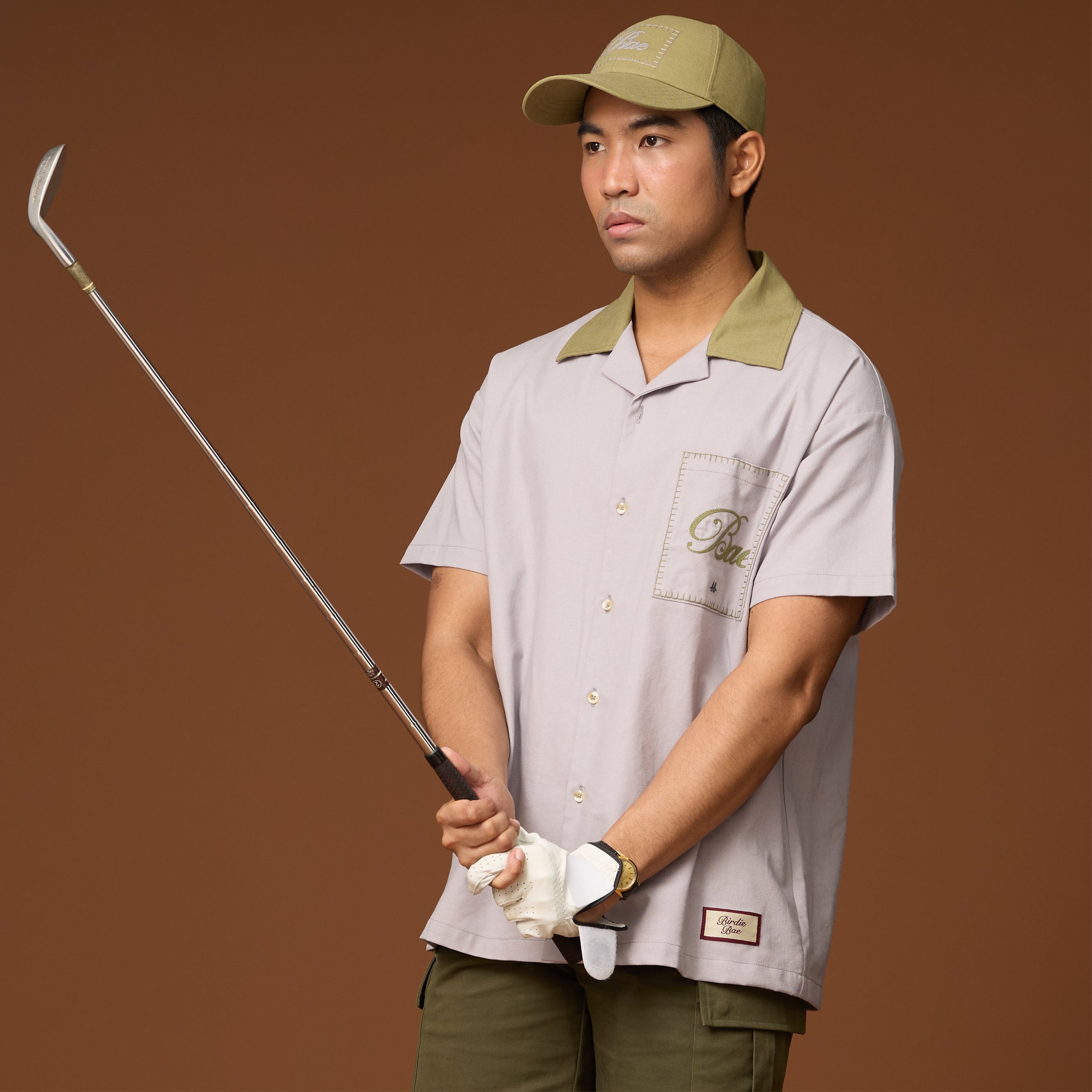 Men Linen Hawaii Shirt - Steel Grey