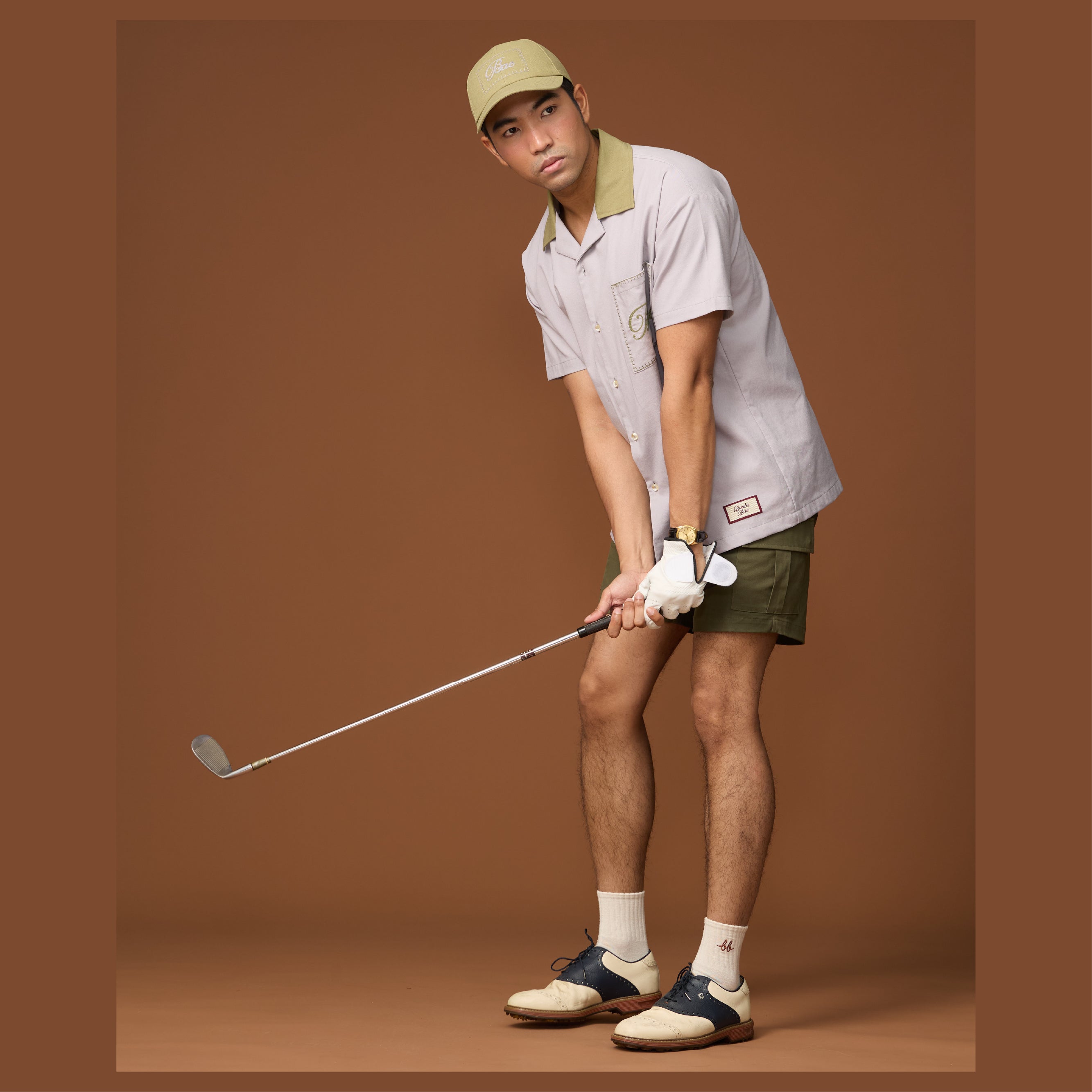 Men Linen Hawaii Shirt - Steel Grey