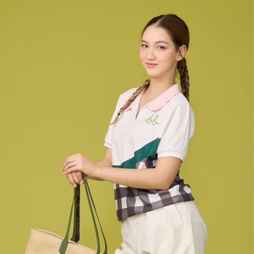 ***เสื้อมีตำหนิจุดเล็กๆค่ะ*** Women Polo - Court White