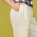 Women Mom Pants - Court White