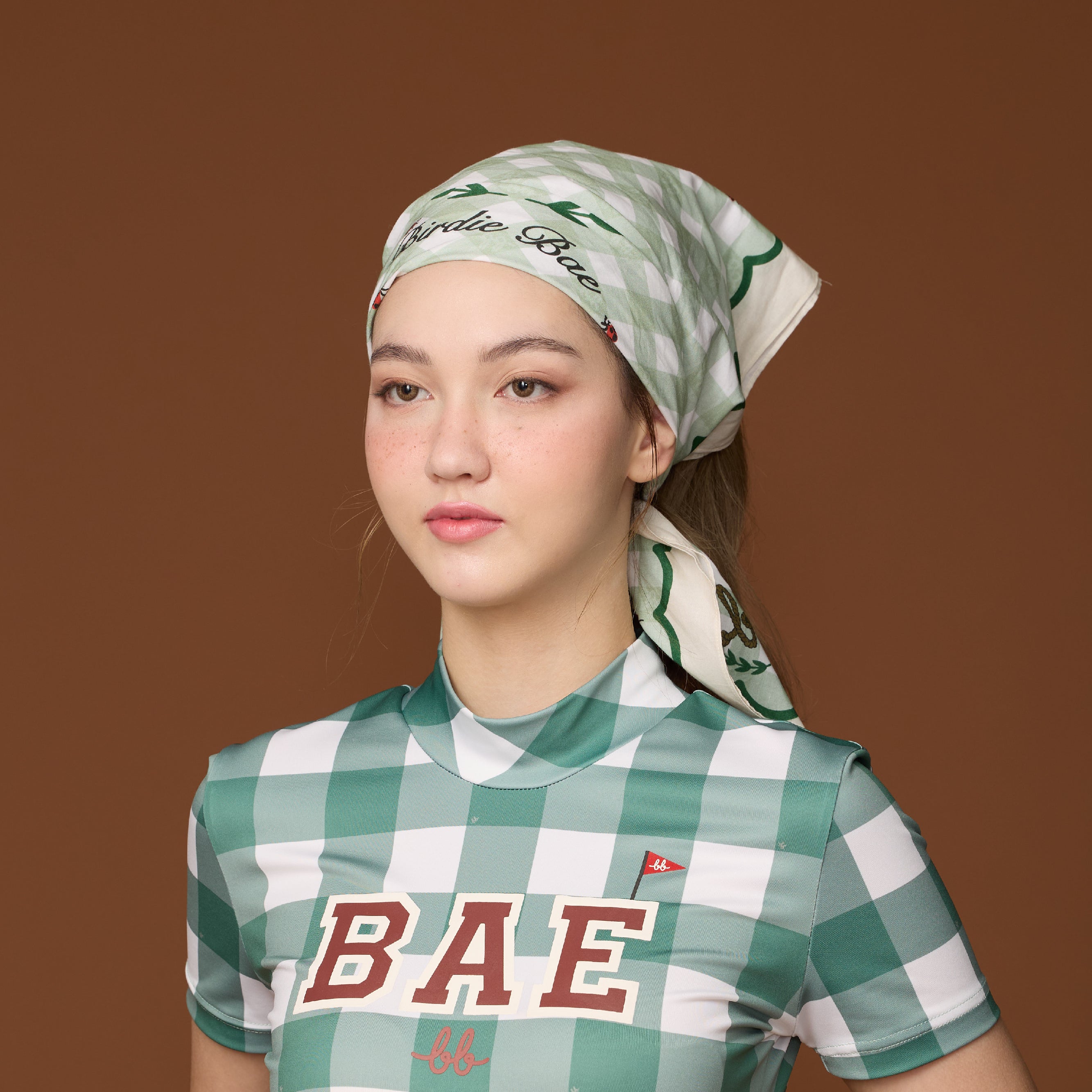 Picnic Cotton Head Scarf - Grass Green