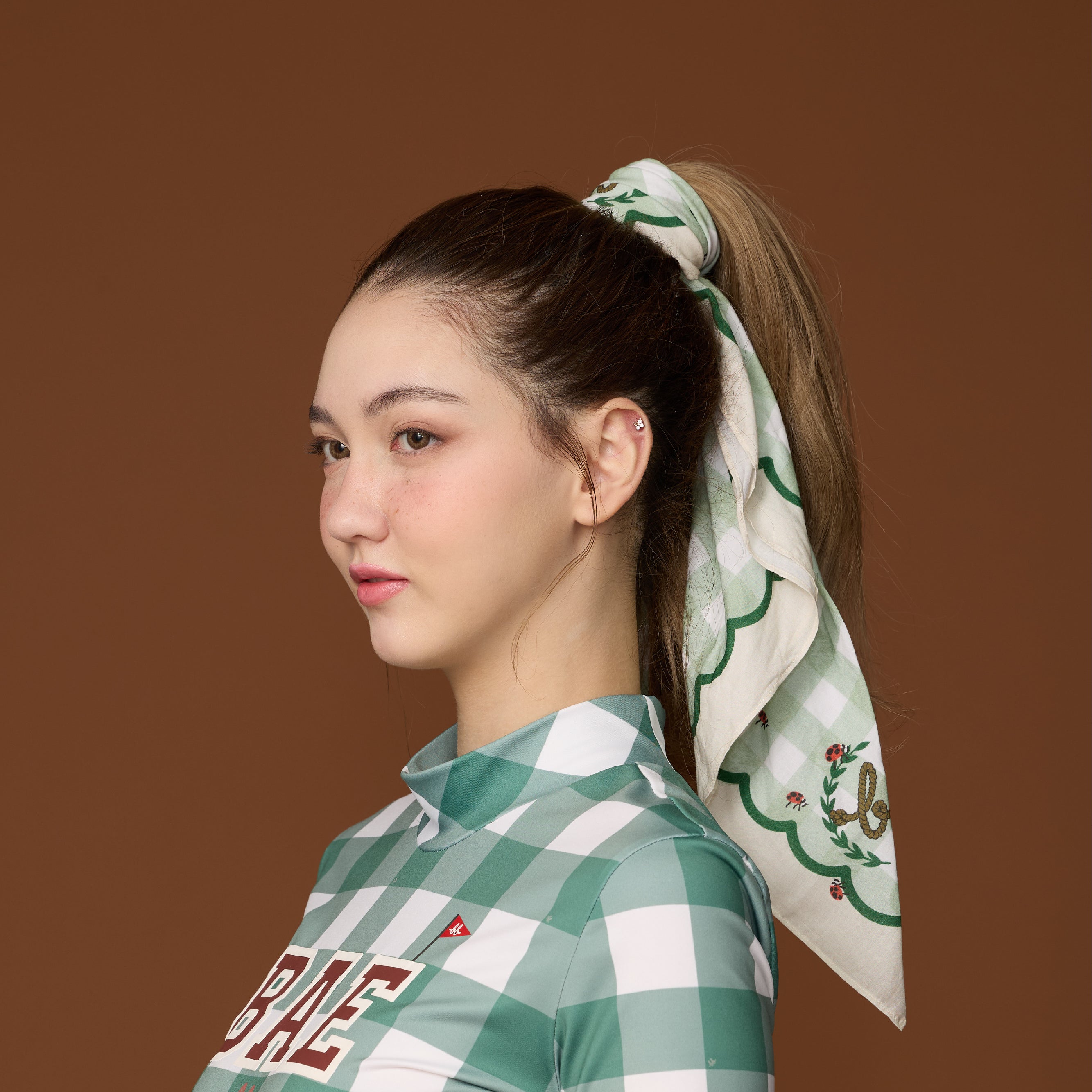 Picnic Cotton Head Scarf - Grass Green