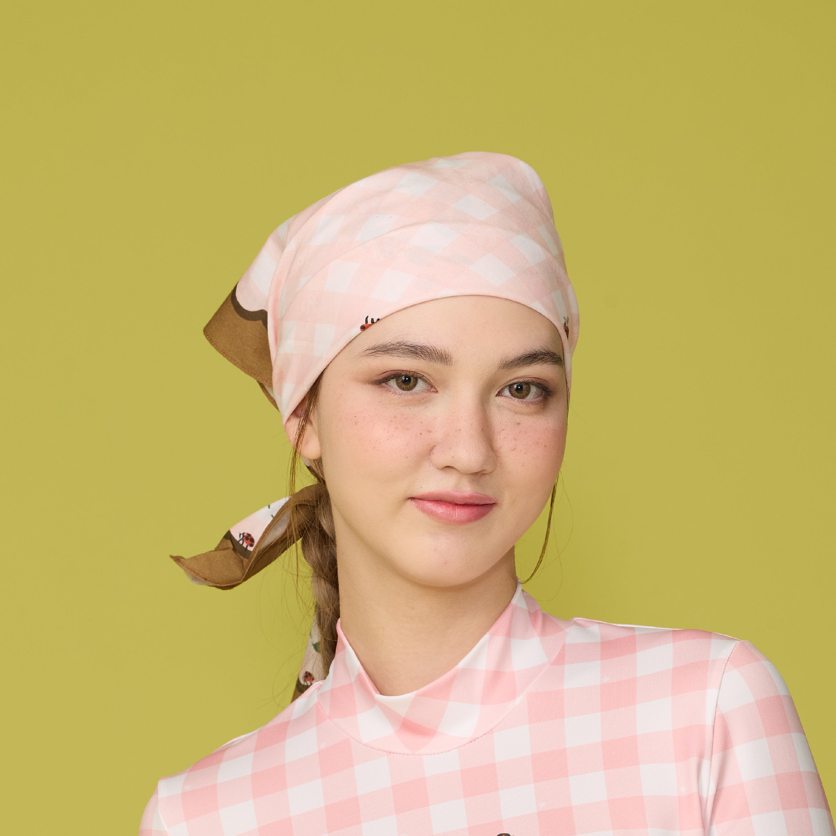 Picnic Cotton Head Scarf - Peachy Pink