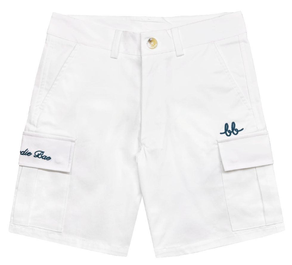 GAME ON Golf Cargo Shorts (White)