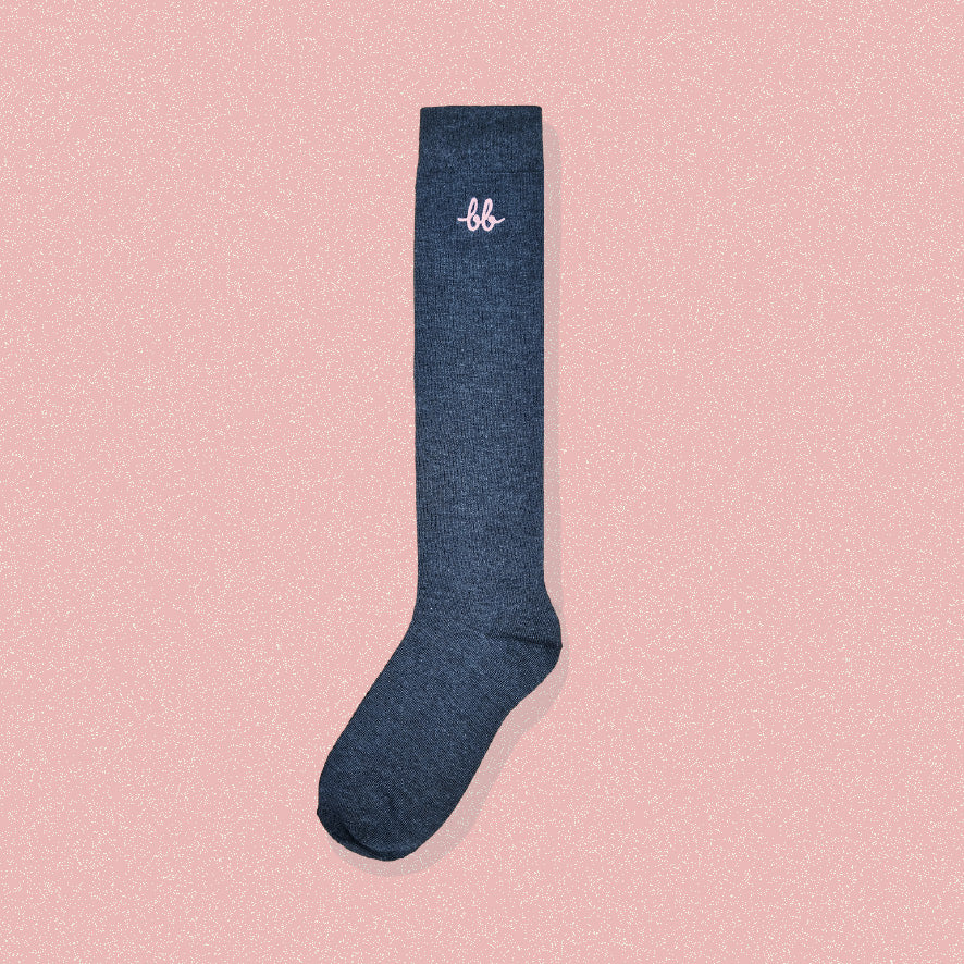 Women Calf Socks in Grey (1 pair) ถุงเท้ายาว ระดับใต้เข่า สีเทา (1คู่)
