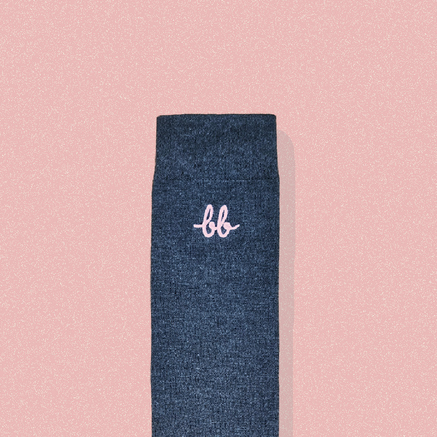 Women Calf Socks in Grey (1 pair) ถุงเท้ายาว ระดับใต้เข่า สีเทา (1คู่)