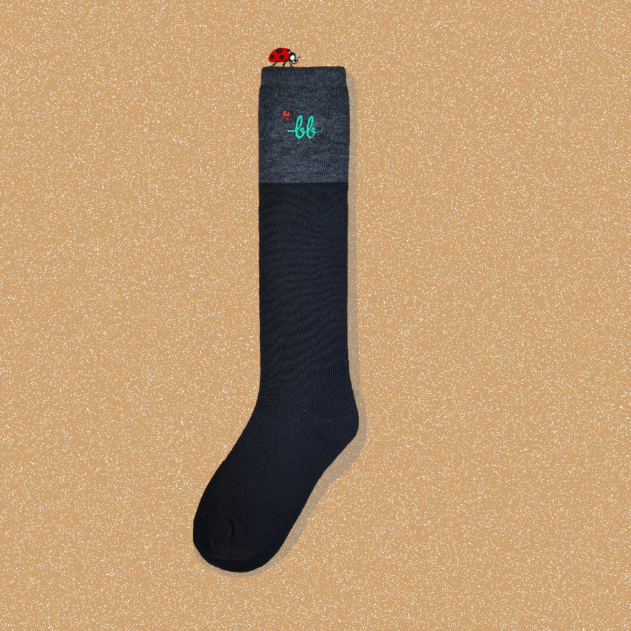 Women Calf Socks in BB Lady bug (2 tone) / ถุงเท้ายาว ระดับใต้เข่า ลายเต่าทองทูโทน (1คู่)