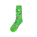 Men Crew Socks in MOO Green (Unisex) ถุงเท้า ระดับครึ่งขา ลายวัว สีเขียว (1คู่)