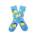 Women Crew Socks in LEMON Blue (1 pair) / ถุงเท้า ระดับครึ่งขา ลายเลมอน สีฟ้า (1คู่)