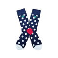 Women Crew Socks in DOTS Navy Blue (1 pair) / ถุงเท้า ระดับครึ่งขา ลายดอทส์ สีเนวี่ (1คู่)