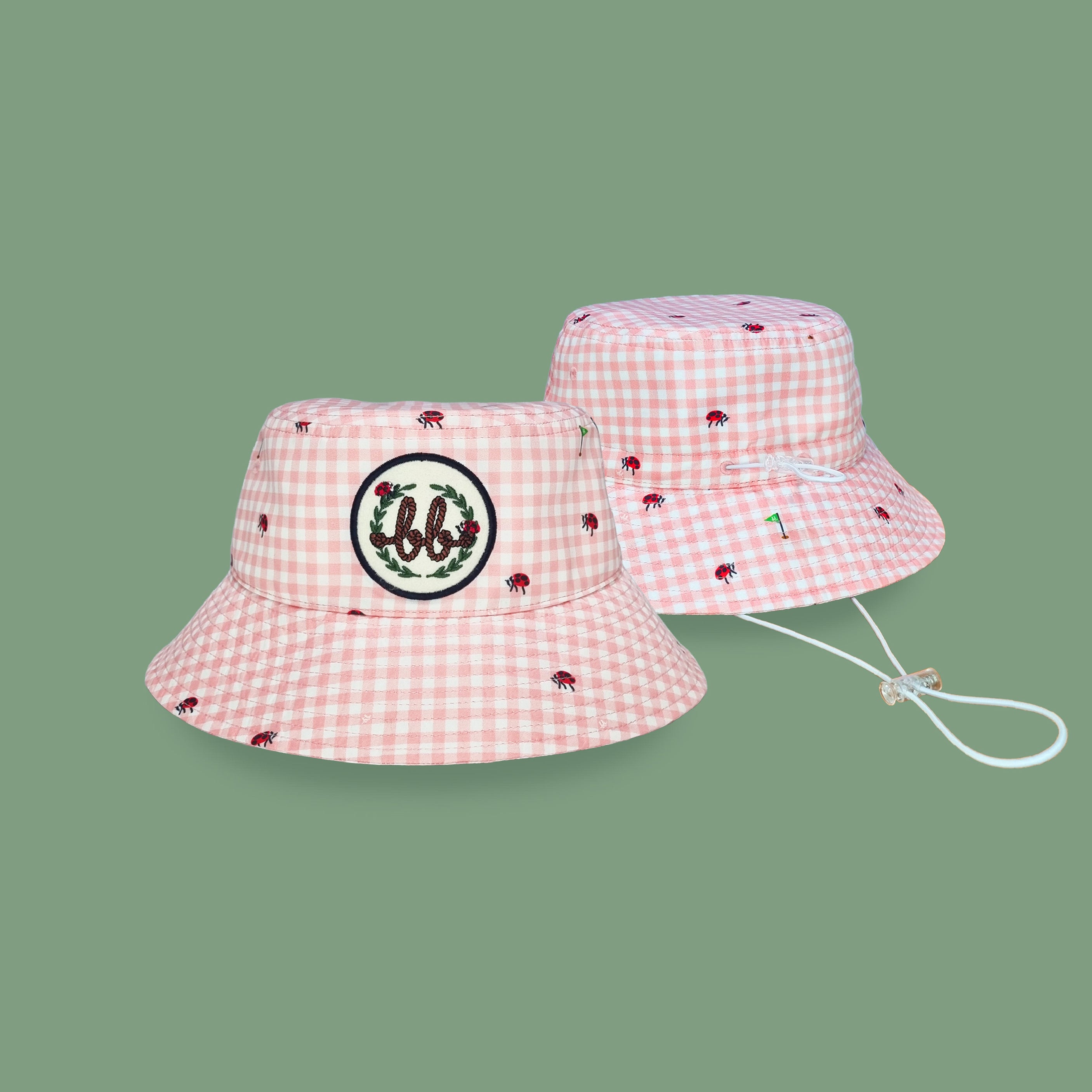 Picnic Gingham Bucket Hat - Peachy Pink