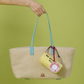 SUNNY Raffia Tote with Mini Trunk กระเป๋าโท้ทสะพาย พร้อมกระเป๋าลูก สี Dusty Blue/Butter Yellow