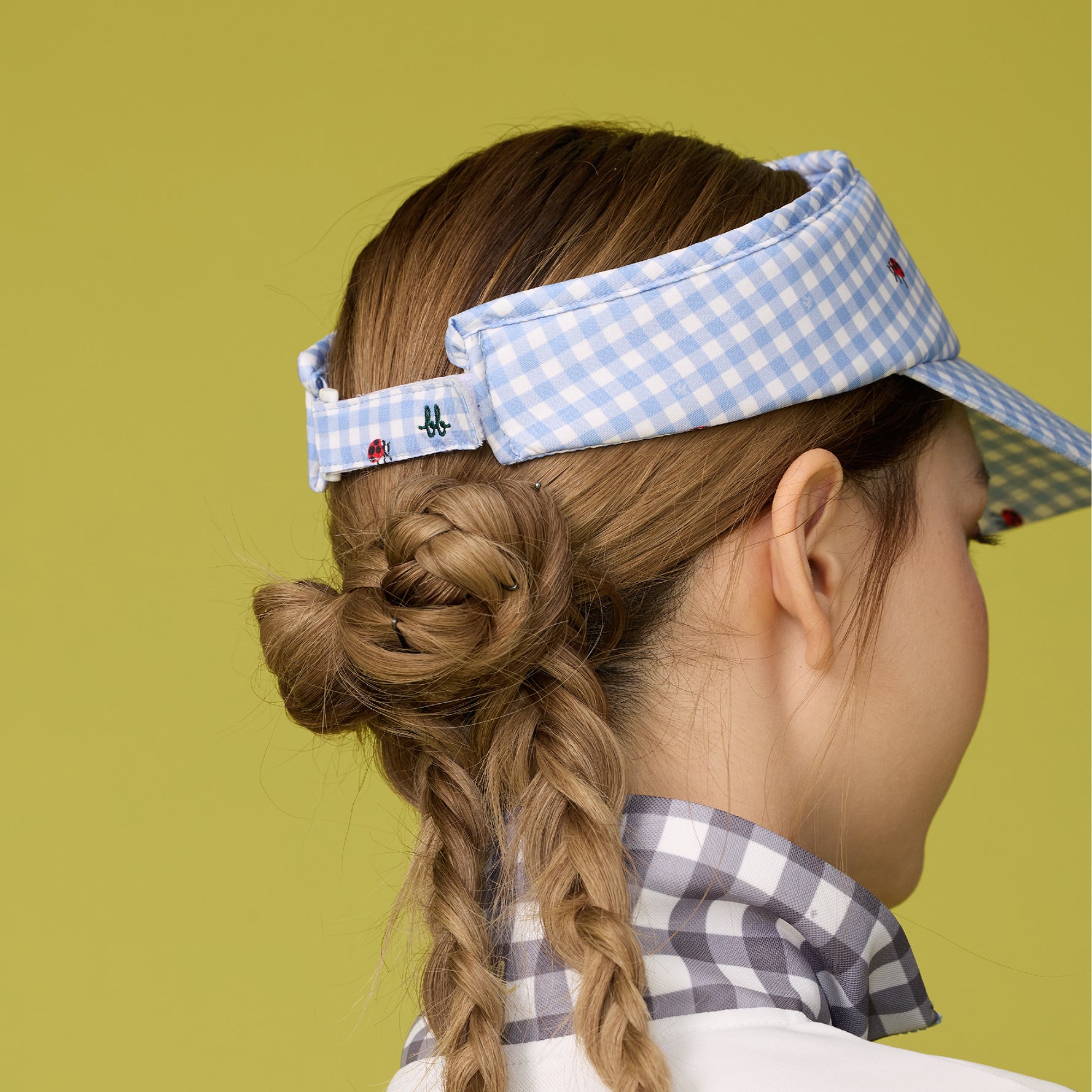 Picnic Gingham Visor Hat - Powder Blue