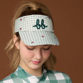 Picnic Gingham Visor Hat - Grass Green