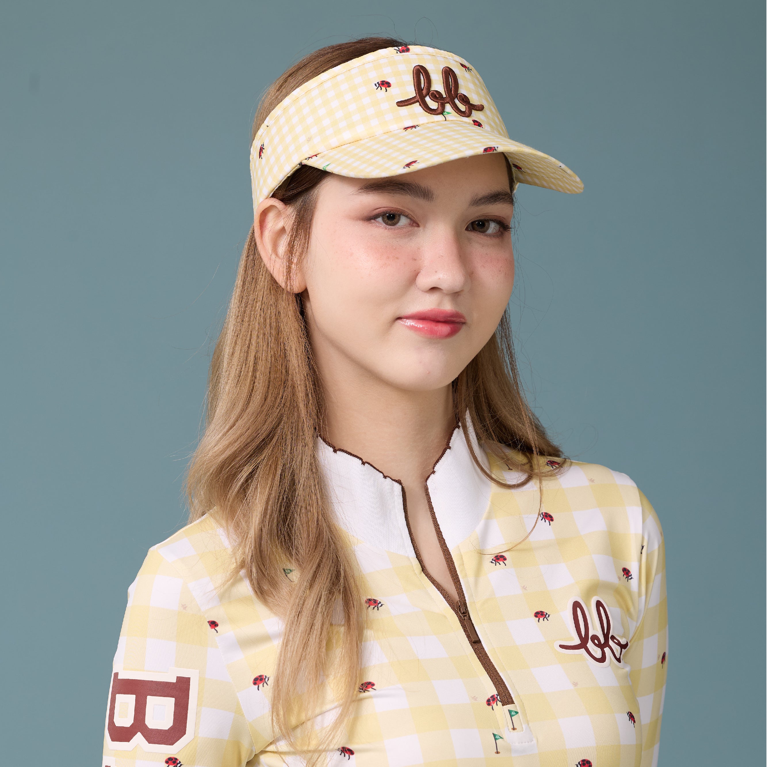 Picnic Gingham Visor Hat - Sunshine Yellow