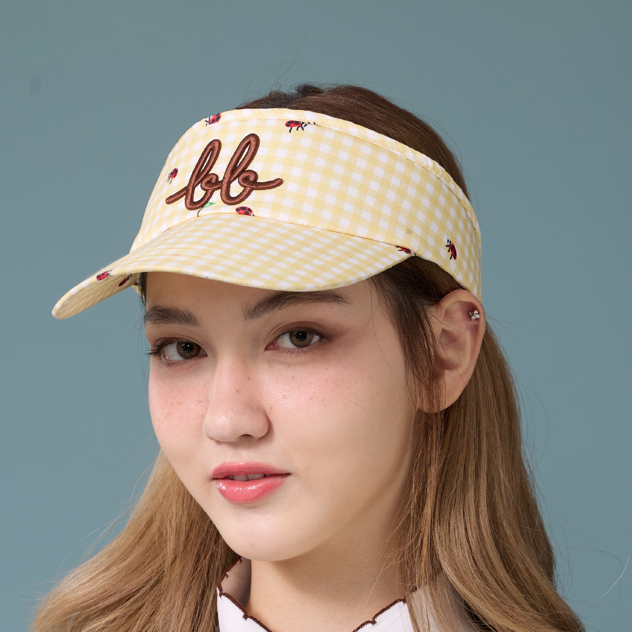 Picnic Gingham Visor Hat - Sunshine Yellow