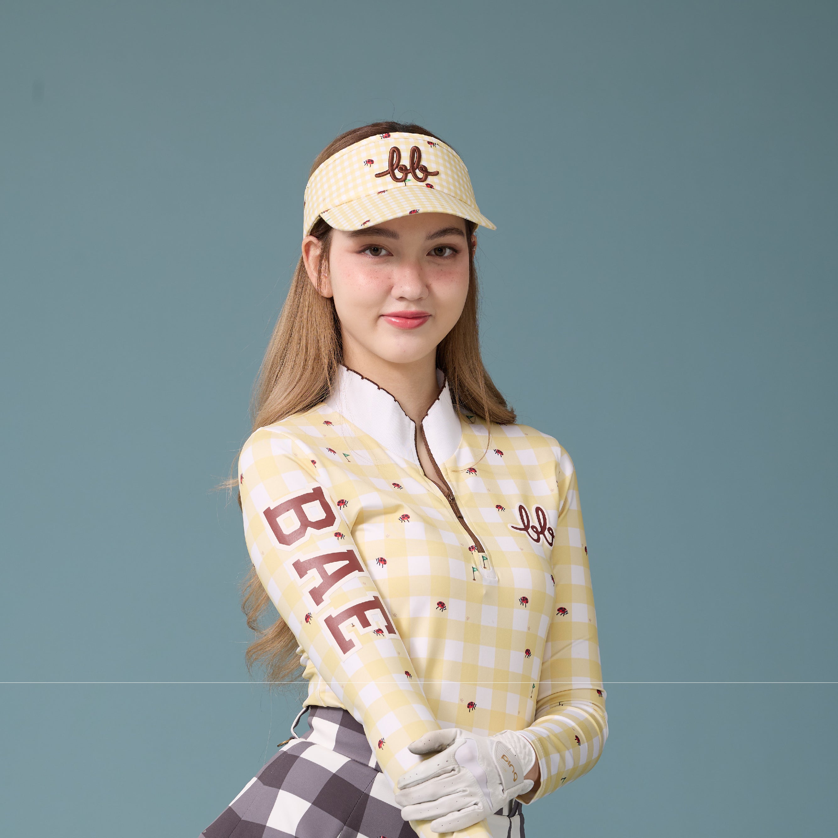 Picnic Gingham Visor Hat - Sunshine Yellow