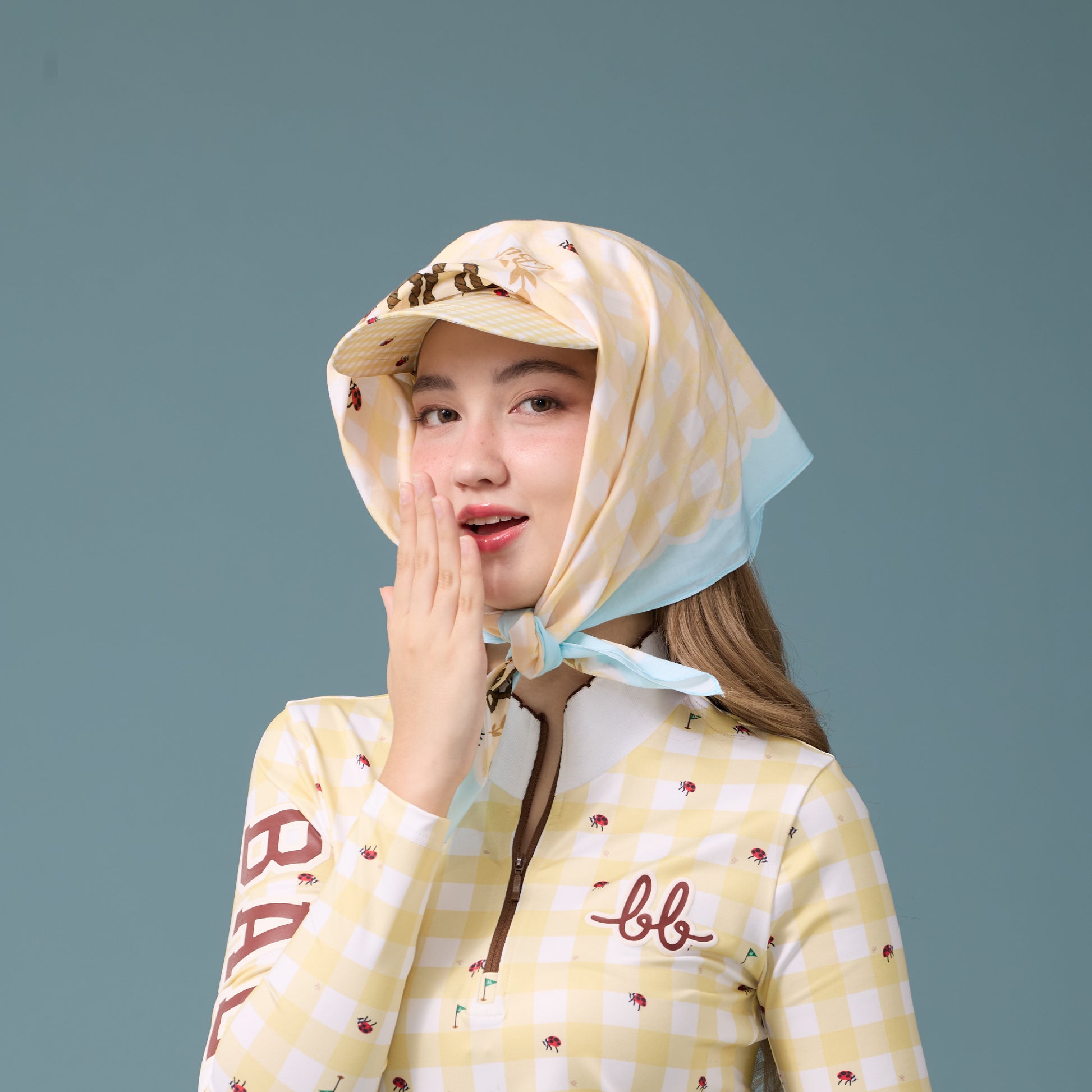 Picnic Gingham Visor Hat - Sunshine Yellow